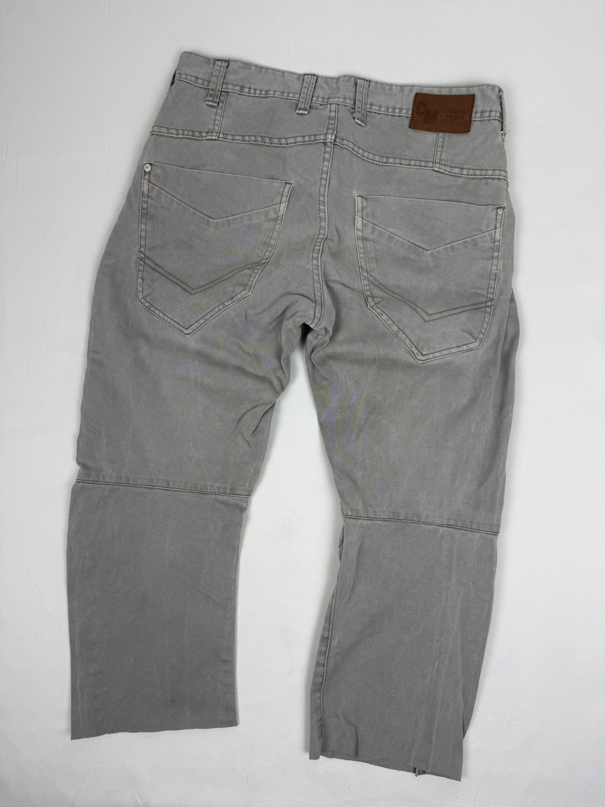 Grey denim baggy low waist capri pants (XL)