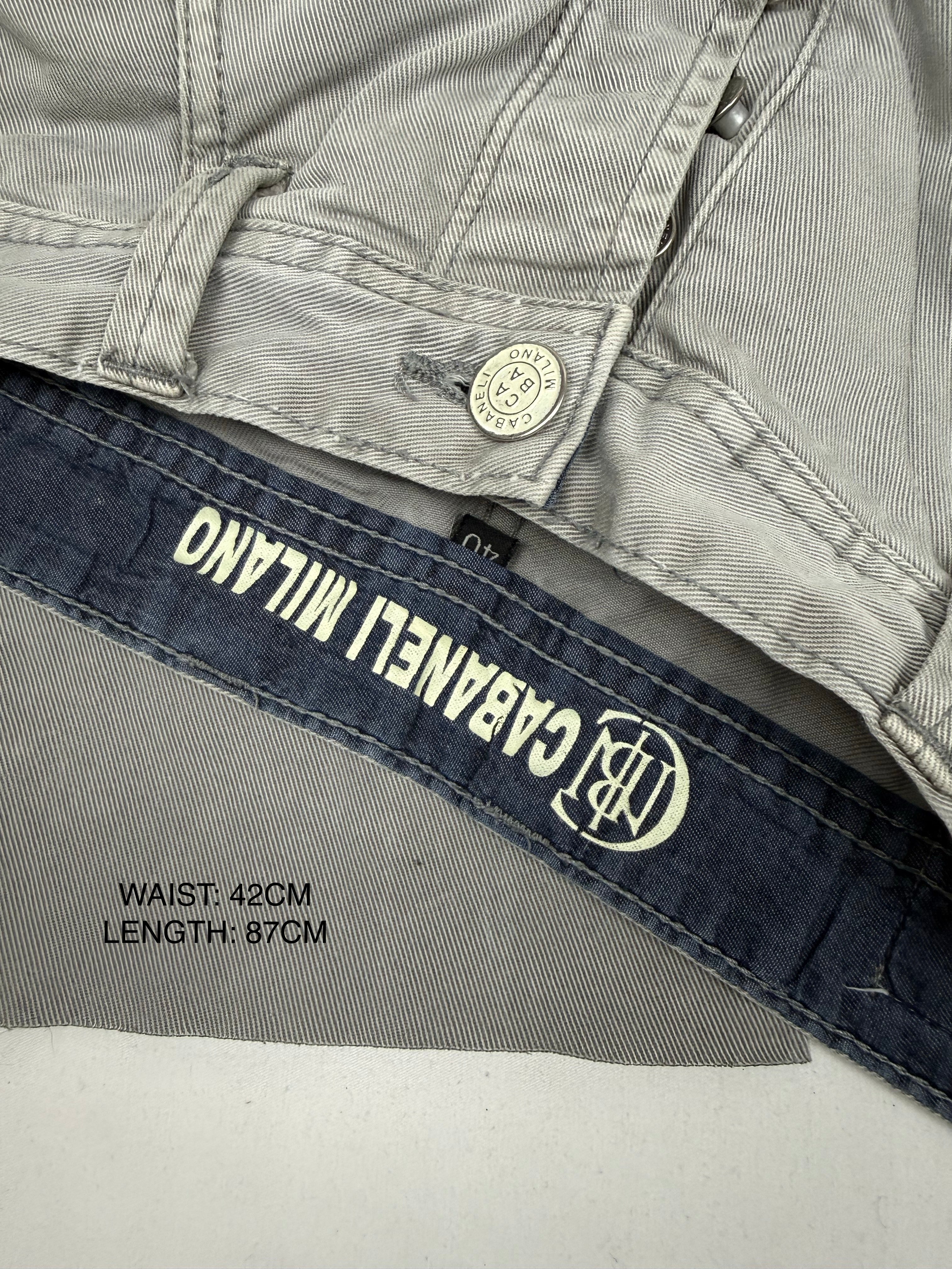Grey denim baggy low waist capri pants (XL)