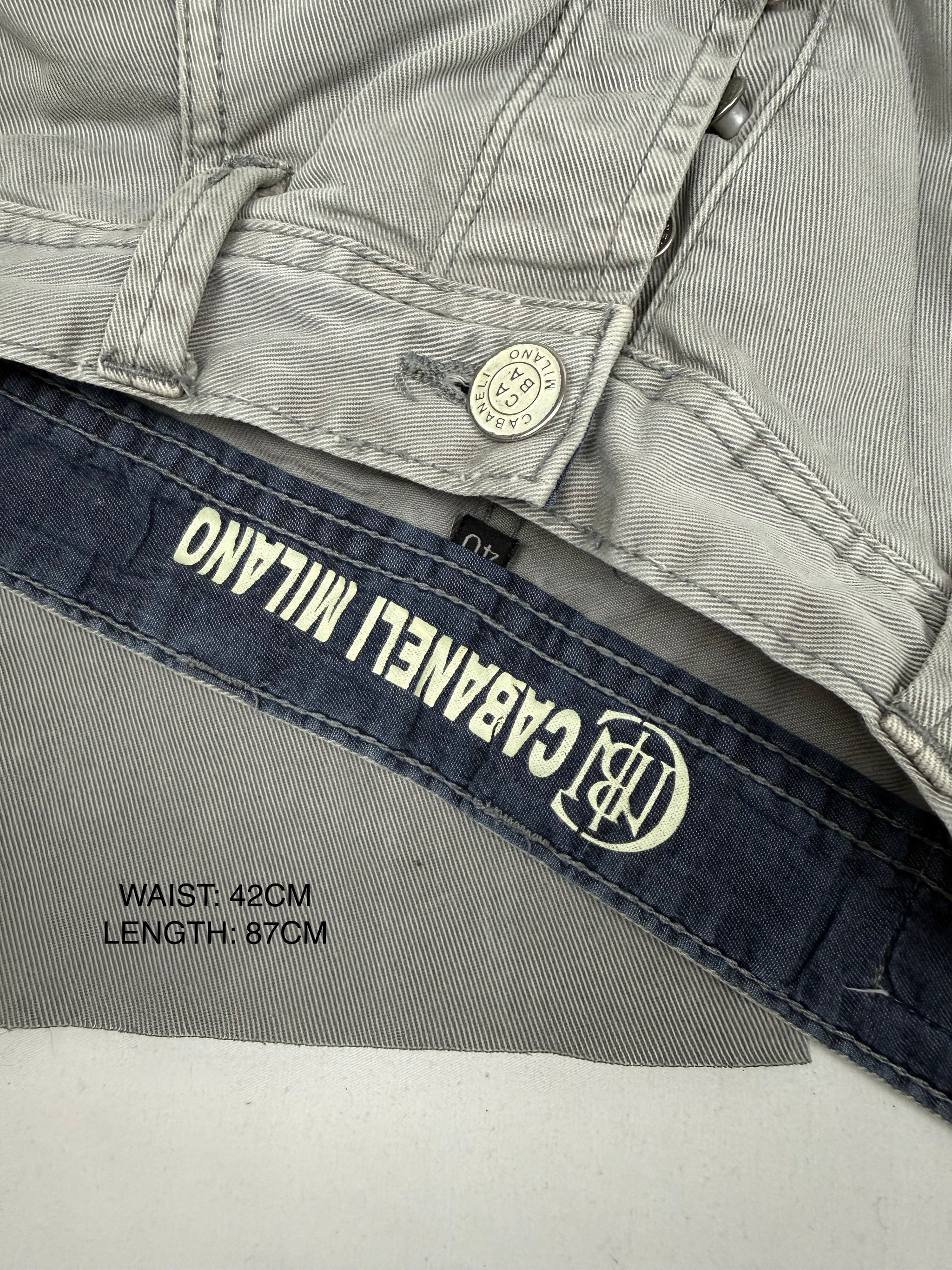 Grey denim baggy low waist capri pants (XL)