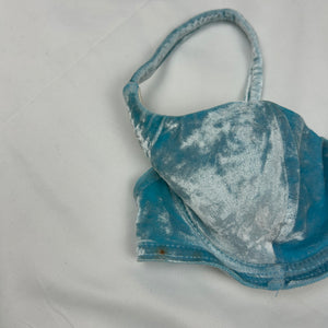 Blue velvet low rise bikini set (XS)