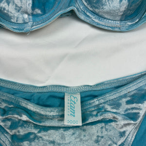 Blue velvet low rise bikini set (XS)
