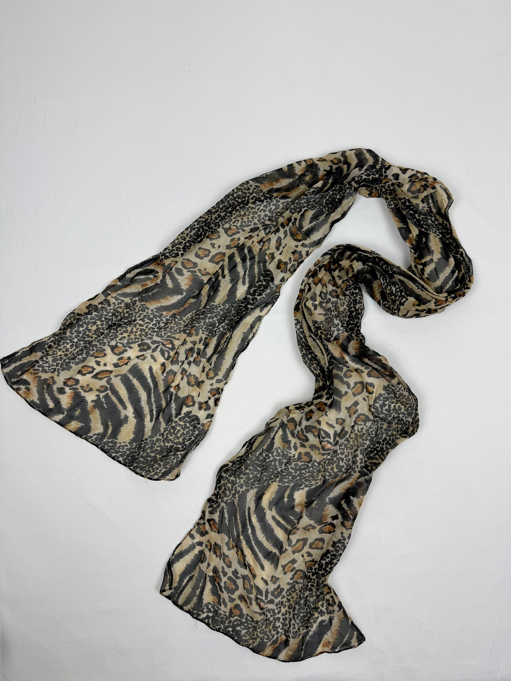 Brown animal print scarf