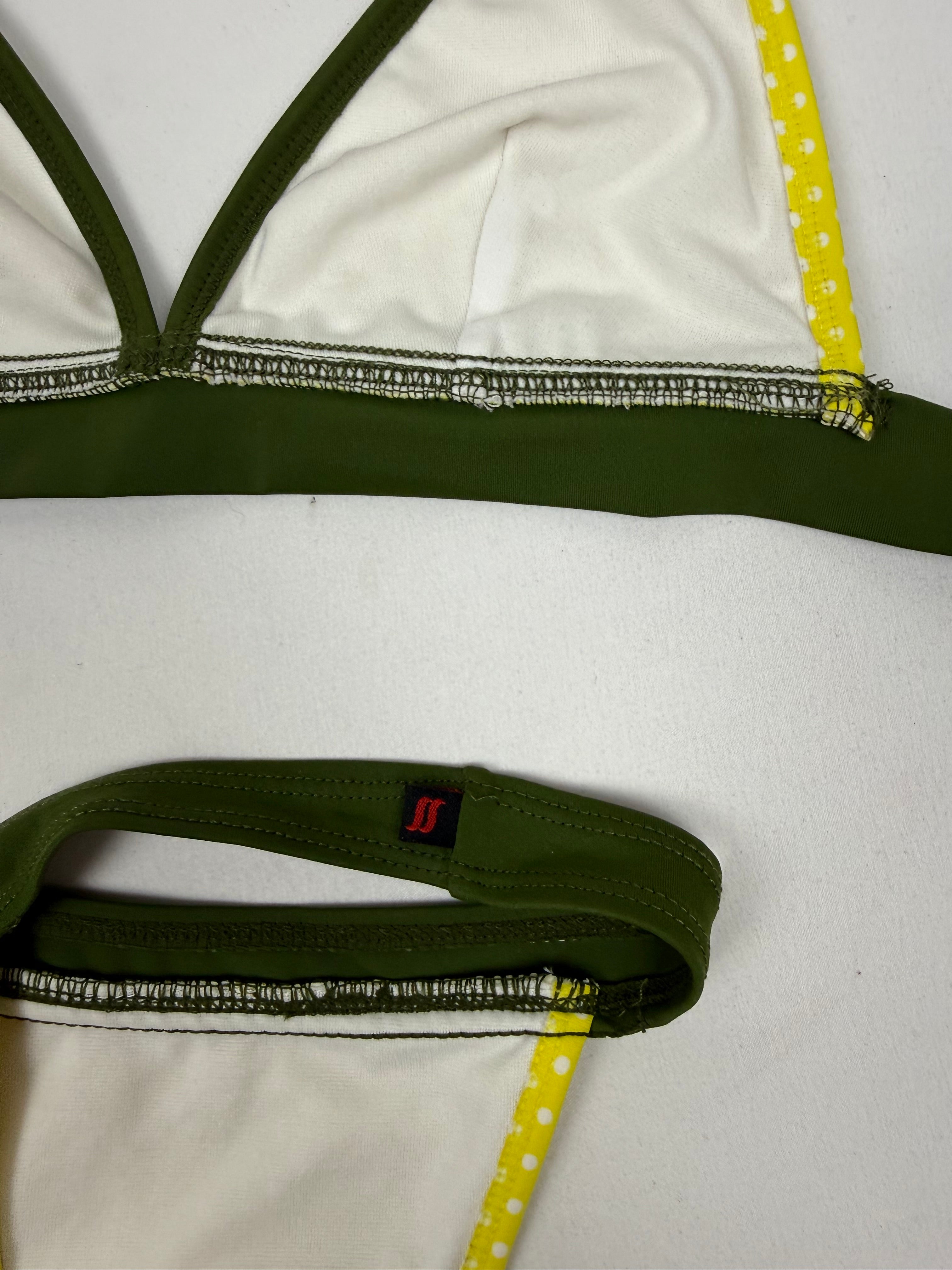 Yellow polka dots thong bikini set (XS/S)