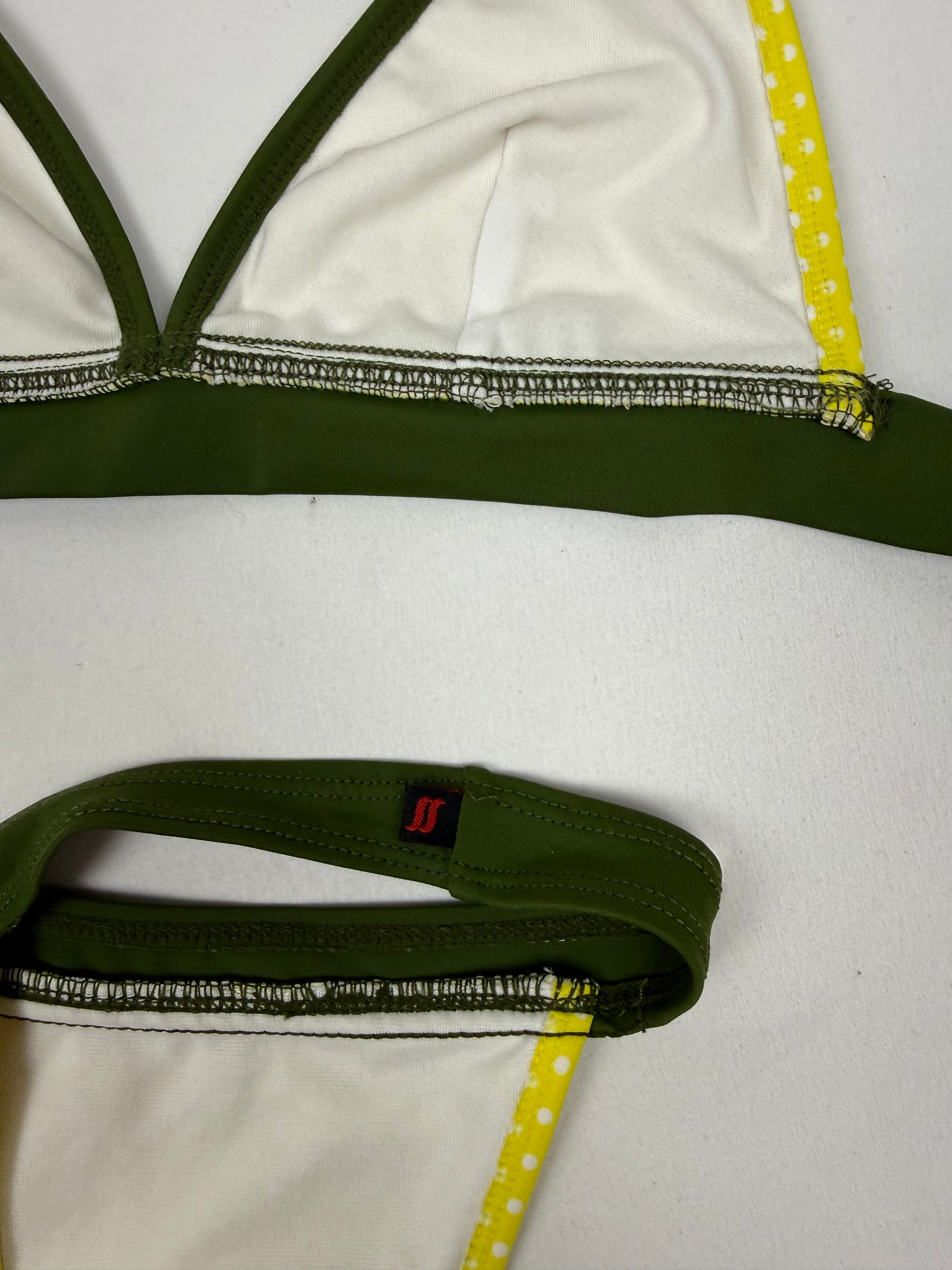 Yellow polka dots thong bikini set (XS/S)