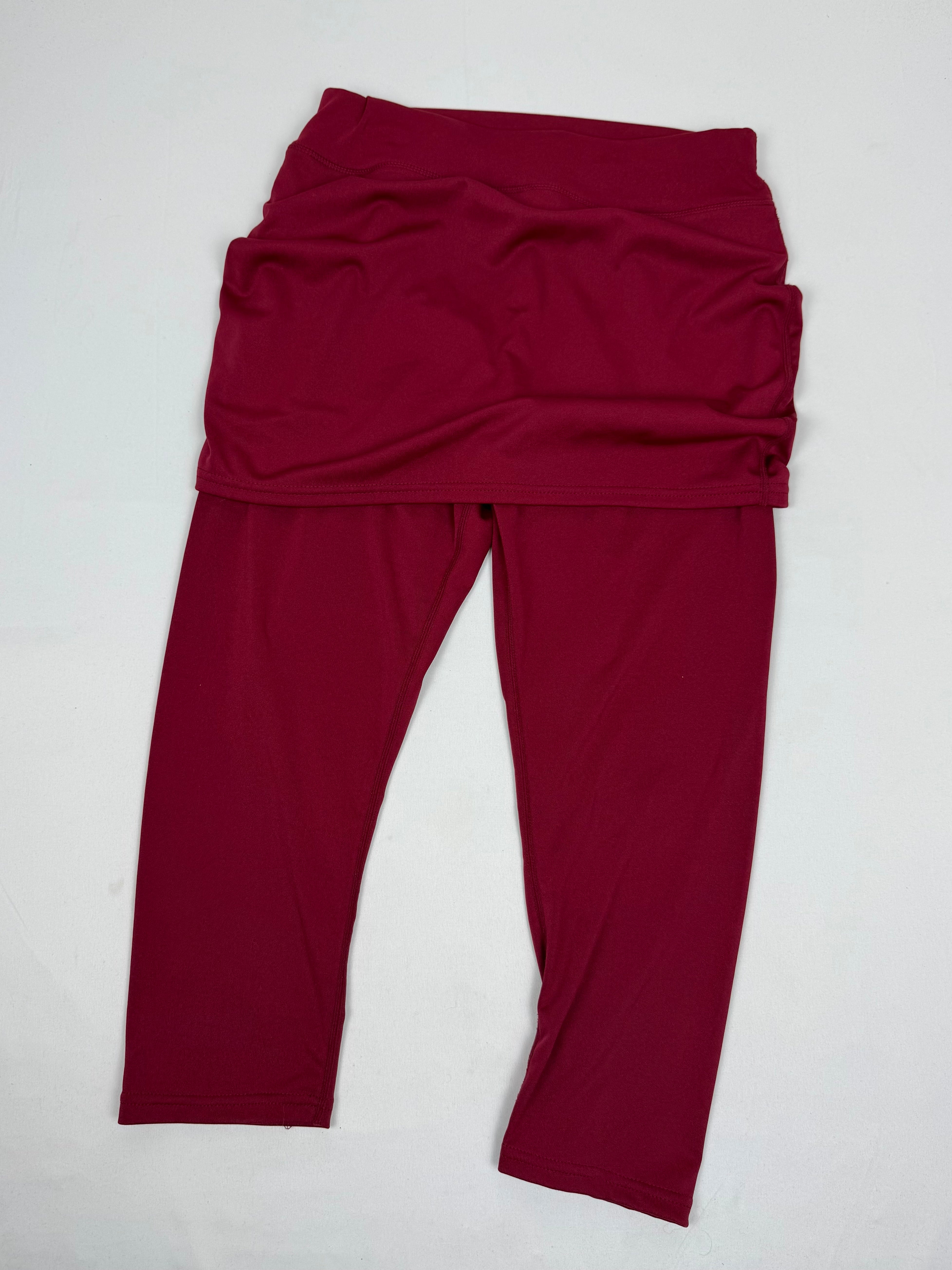 Burgundy low waist capri skirt pants (S/M)