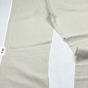 White linen low rise baggy pants (XL)