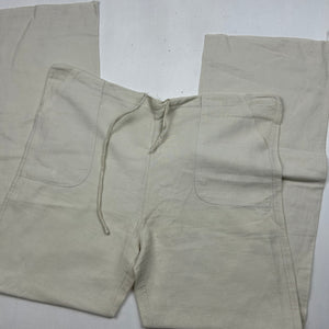 White linen low rise baggy pants (XL)