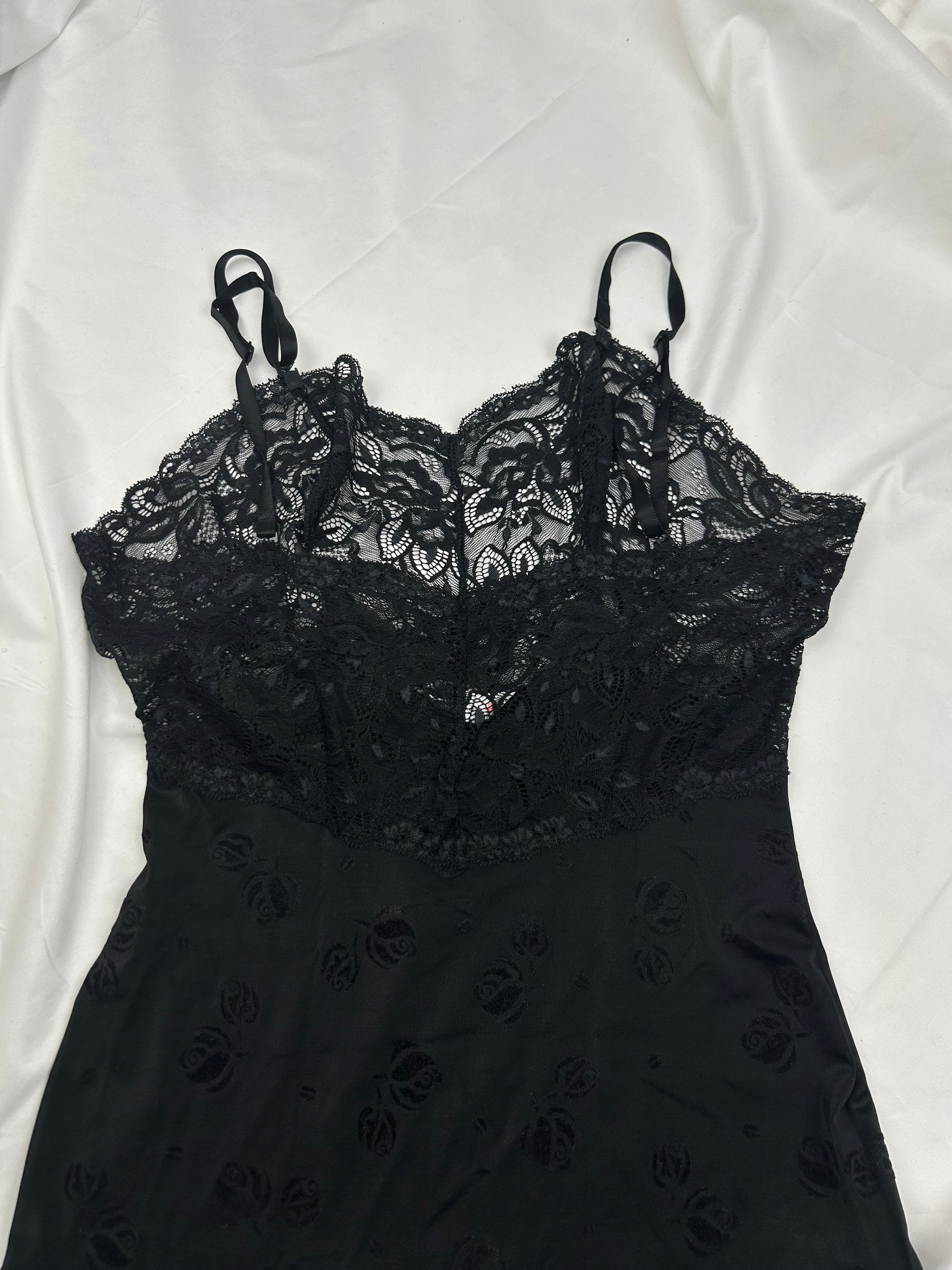 Black lace babydoll mini dress (M/L)