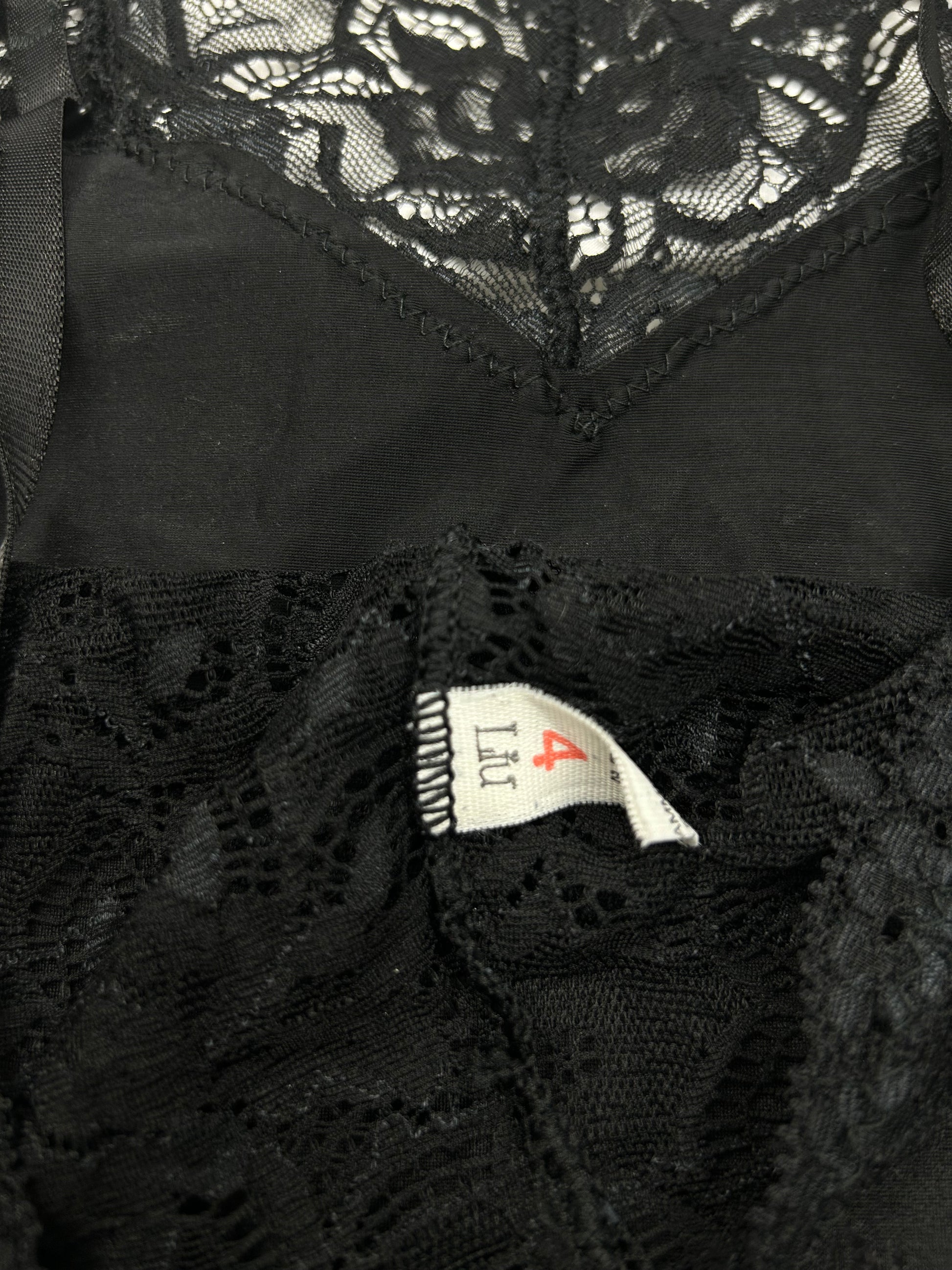 Black lace babydoll mini dress (M/L)