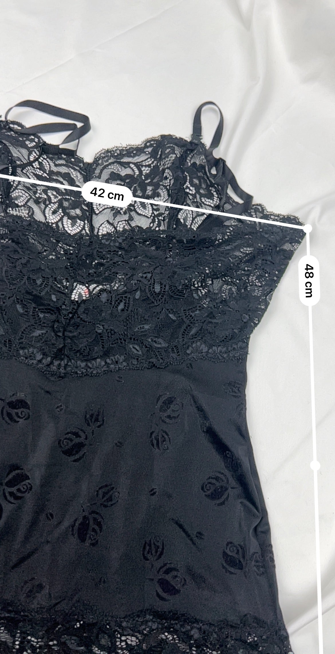 Black lace babydoll mini dress (M/L)