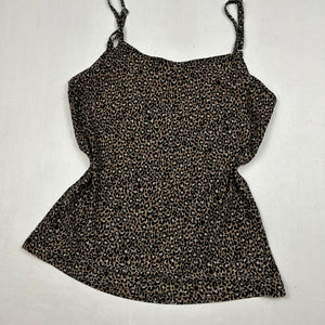 Beige panther cotton cami top (S/M)