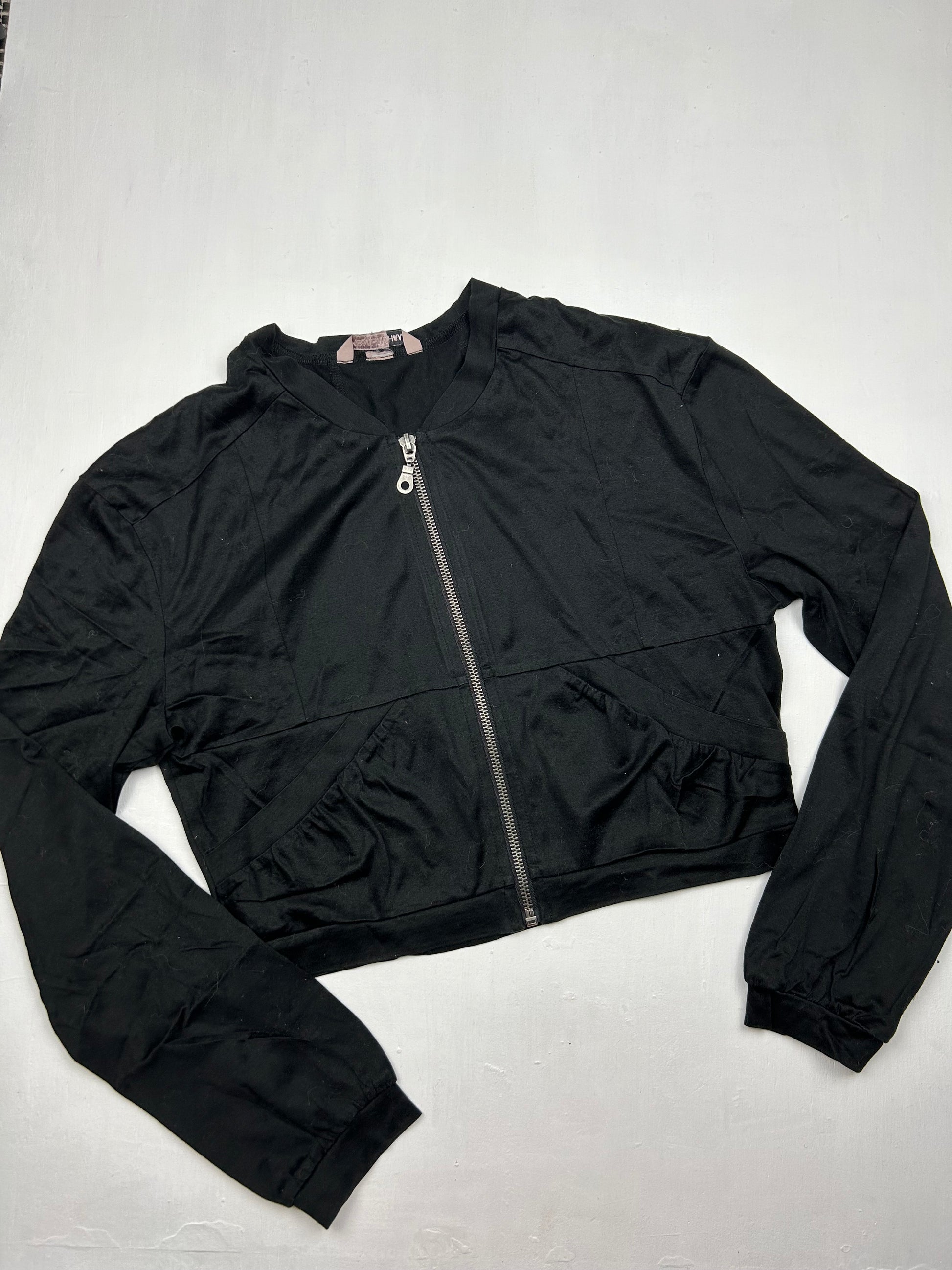 Black zip up long sleeves jacket (S)