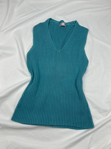 Blue knitted tank  top (S)