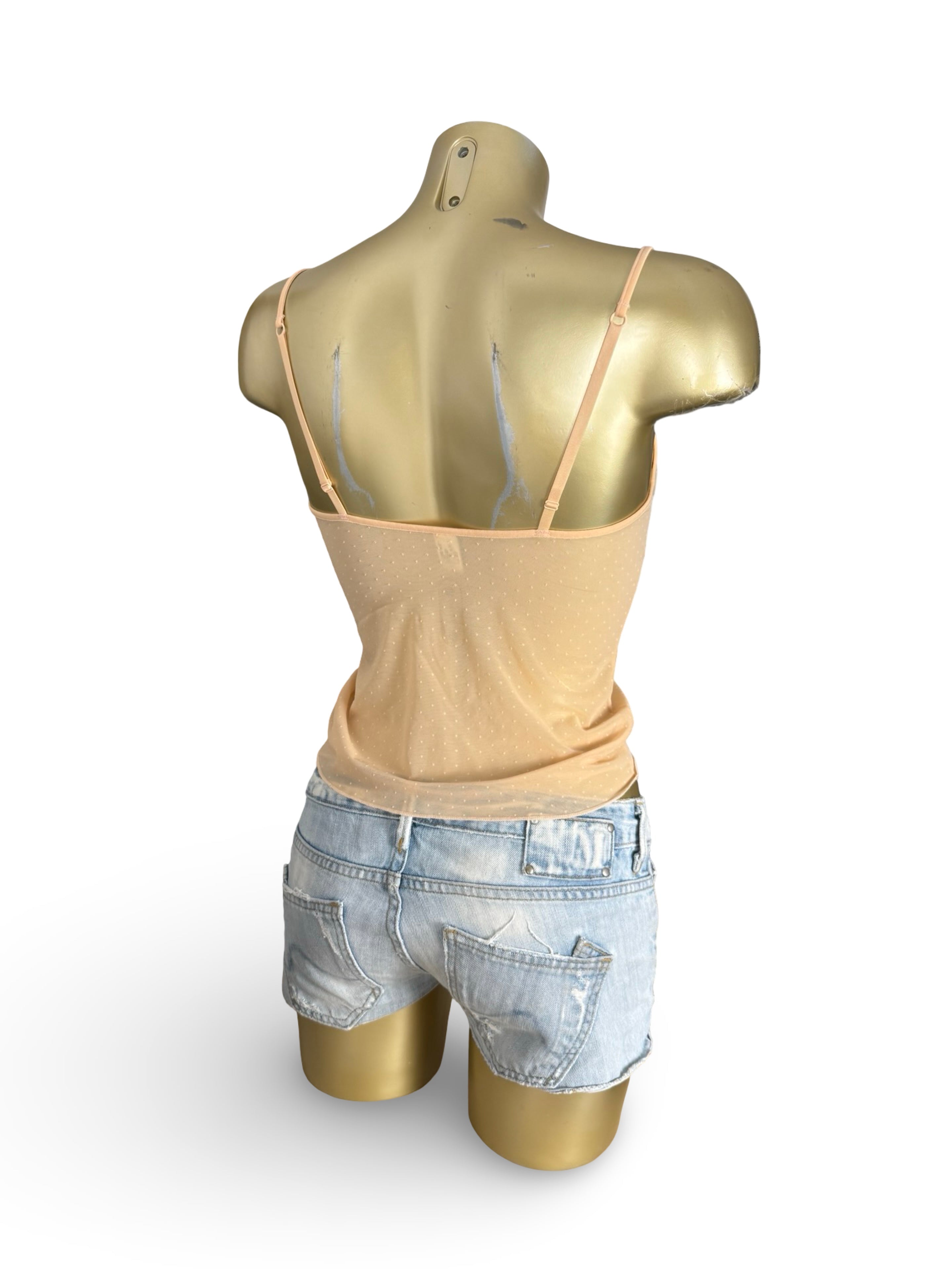 Beige mesh cami top (M)