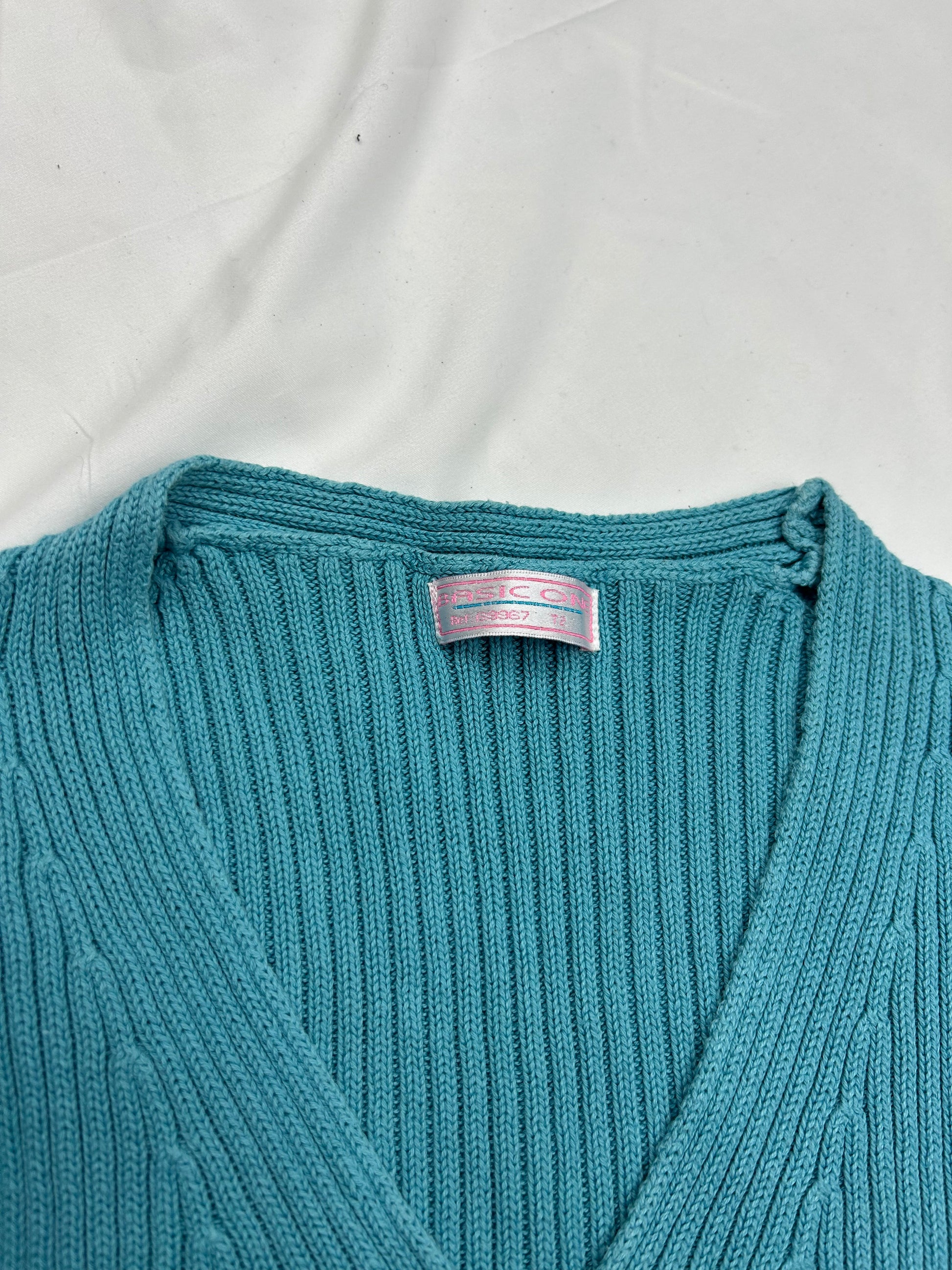 Blue knitted tank  top (S)