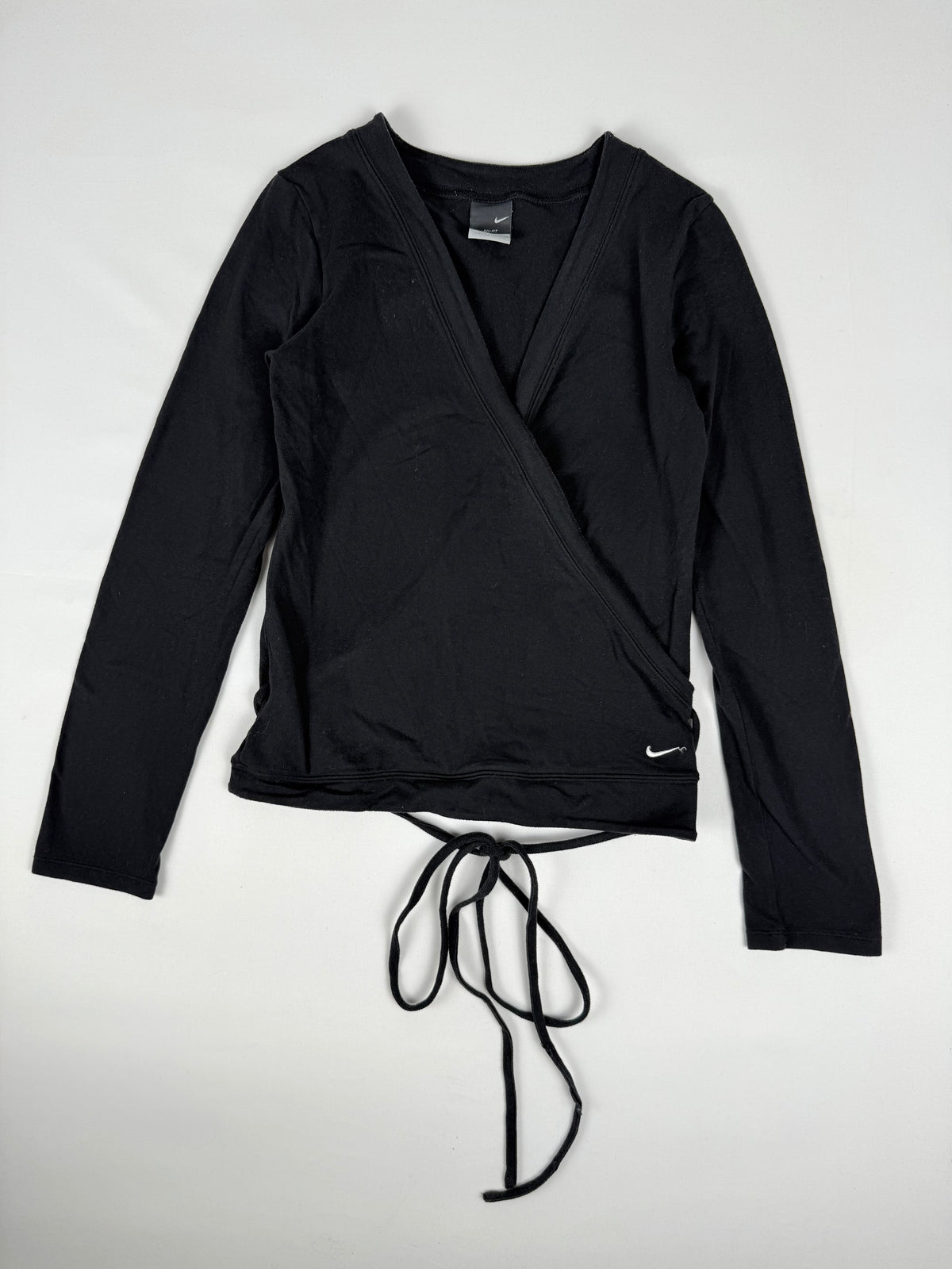 Black tie up wrap around top (M)