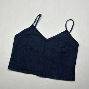 Navy denim crop cami top (S/M)