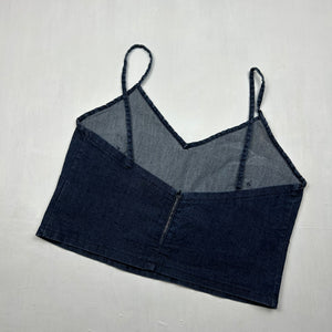 Navy denim crop cami top (S/M)