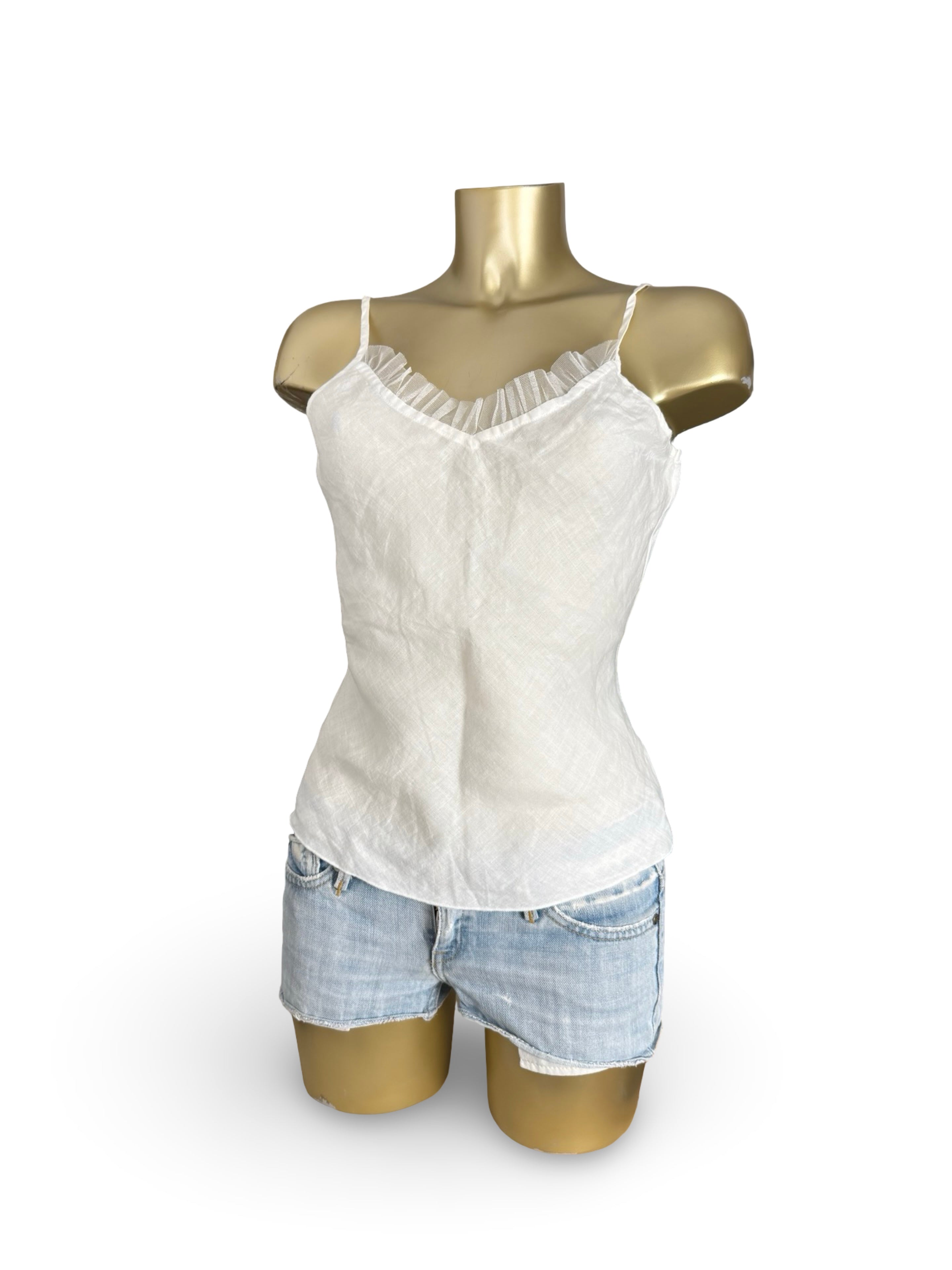 White linen cami top (M)