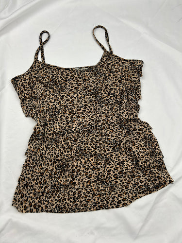 Beige panther print cami  top (S)