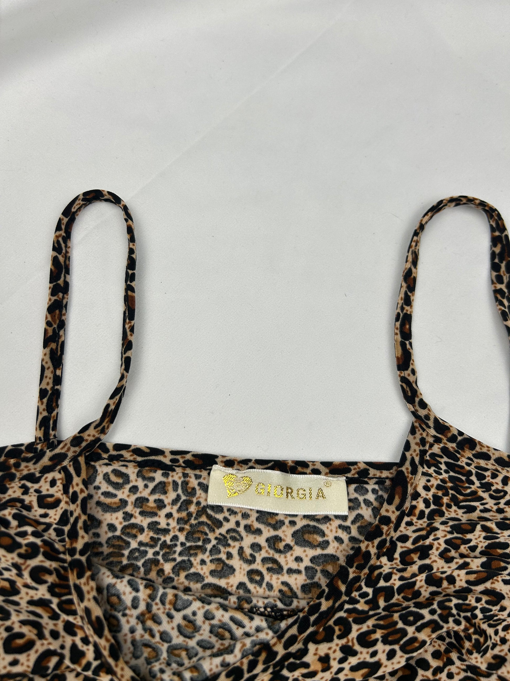 Beige panther print cami  top (S)