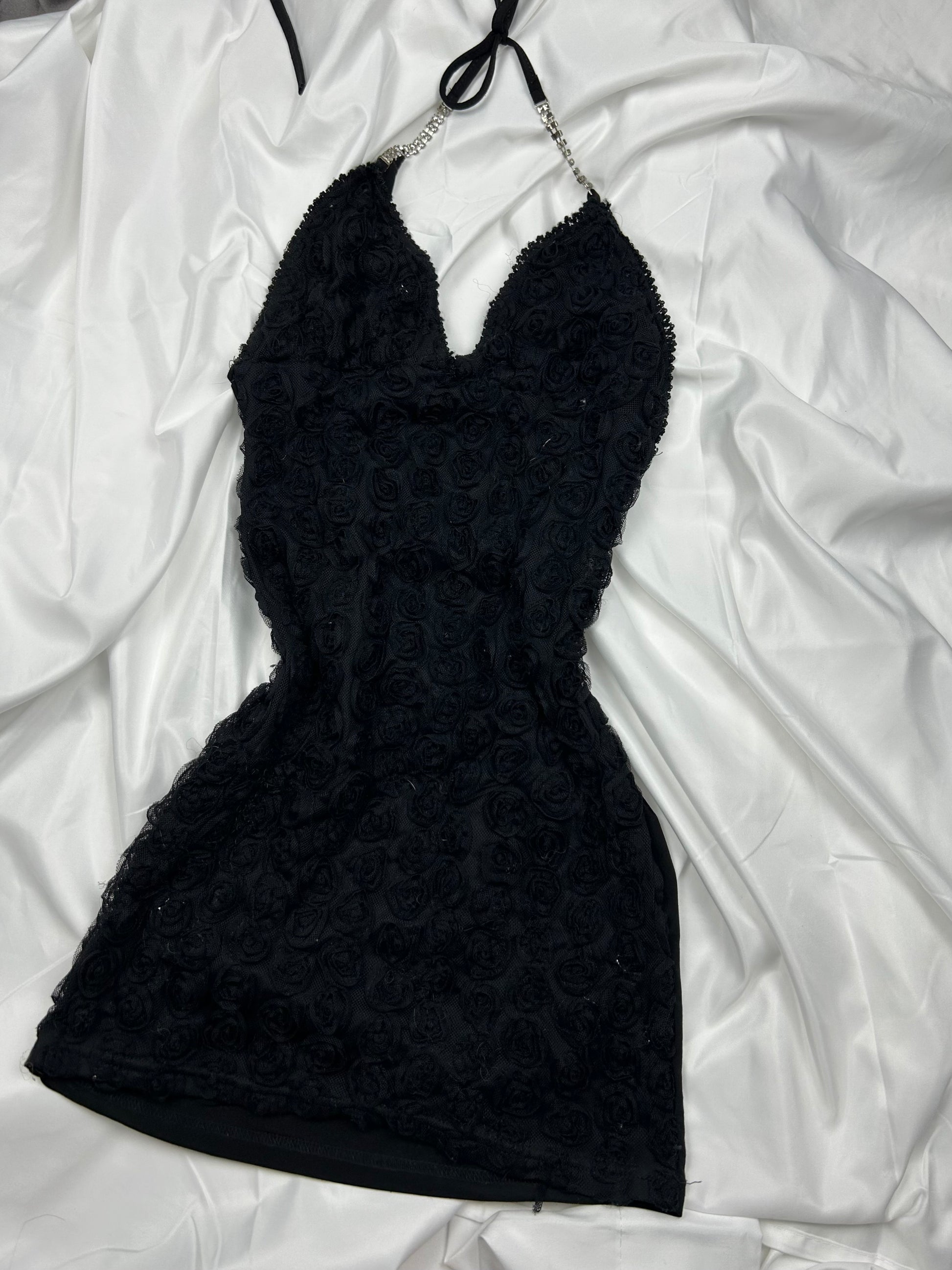 Black backless mini dress (S/M)