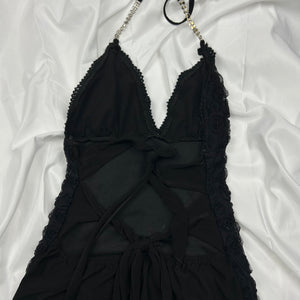 Black backless mini dress (S/M)