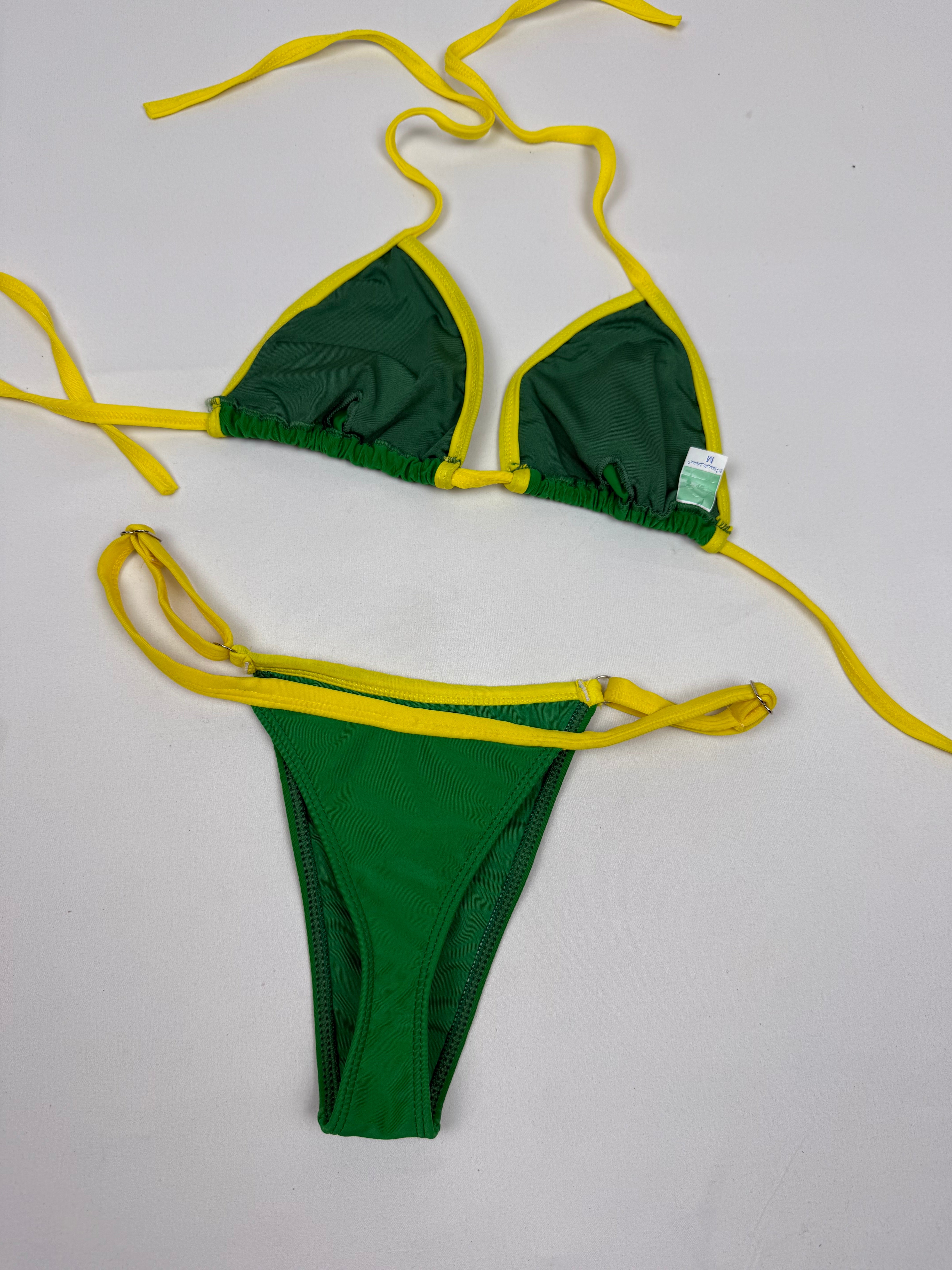 Green Brazil low rise thong bikini set (M)