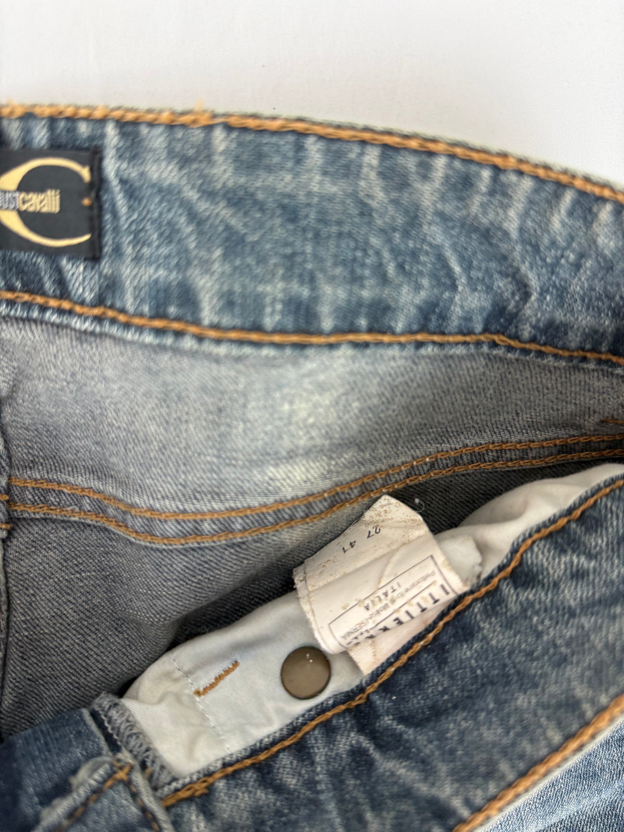 Blue denim low waist pants (S)