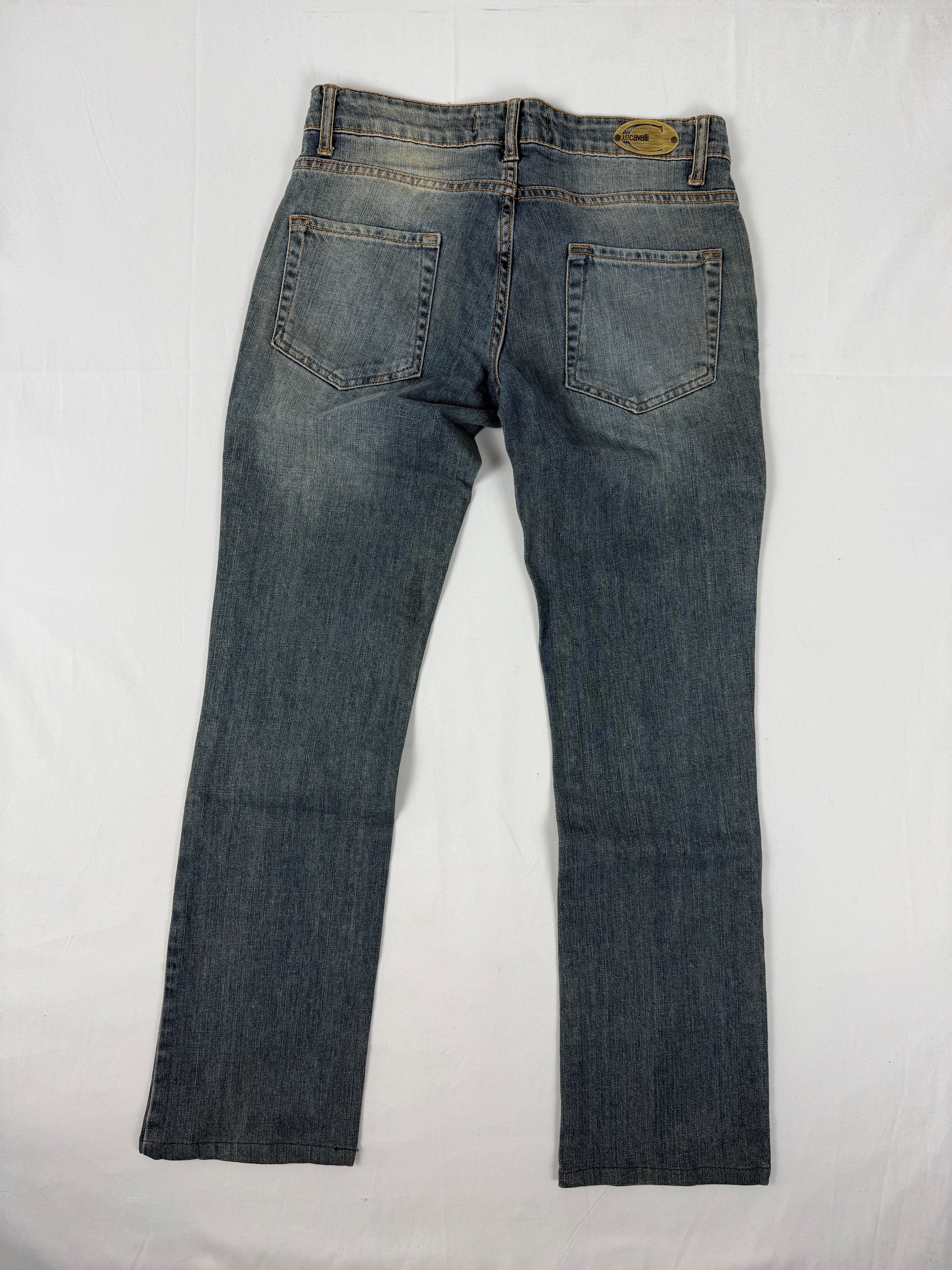 Blue denim low waist pants (S)