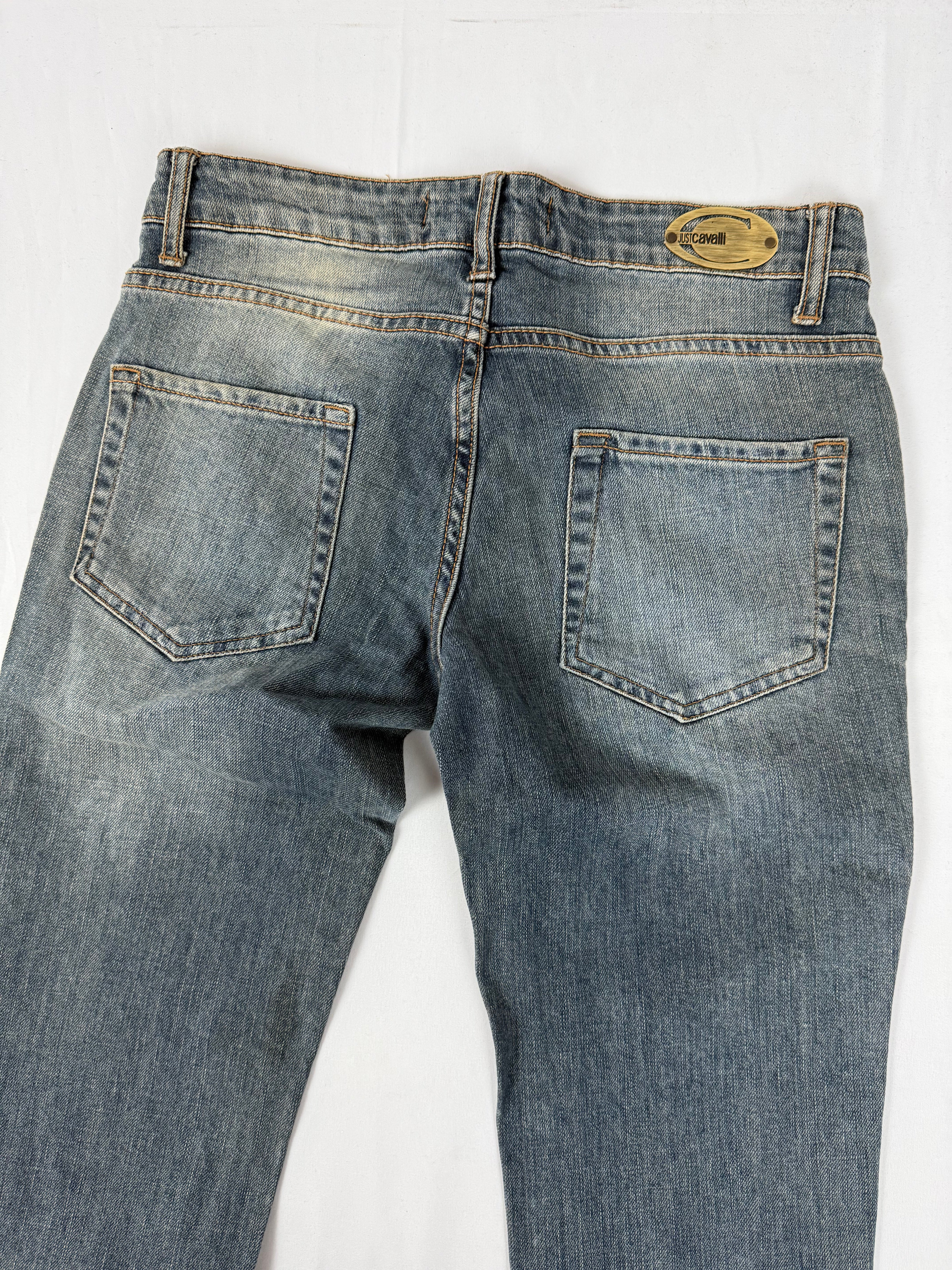 Blue denim low waist pants (S)