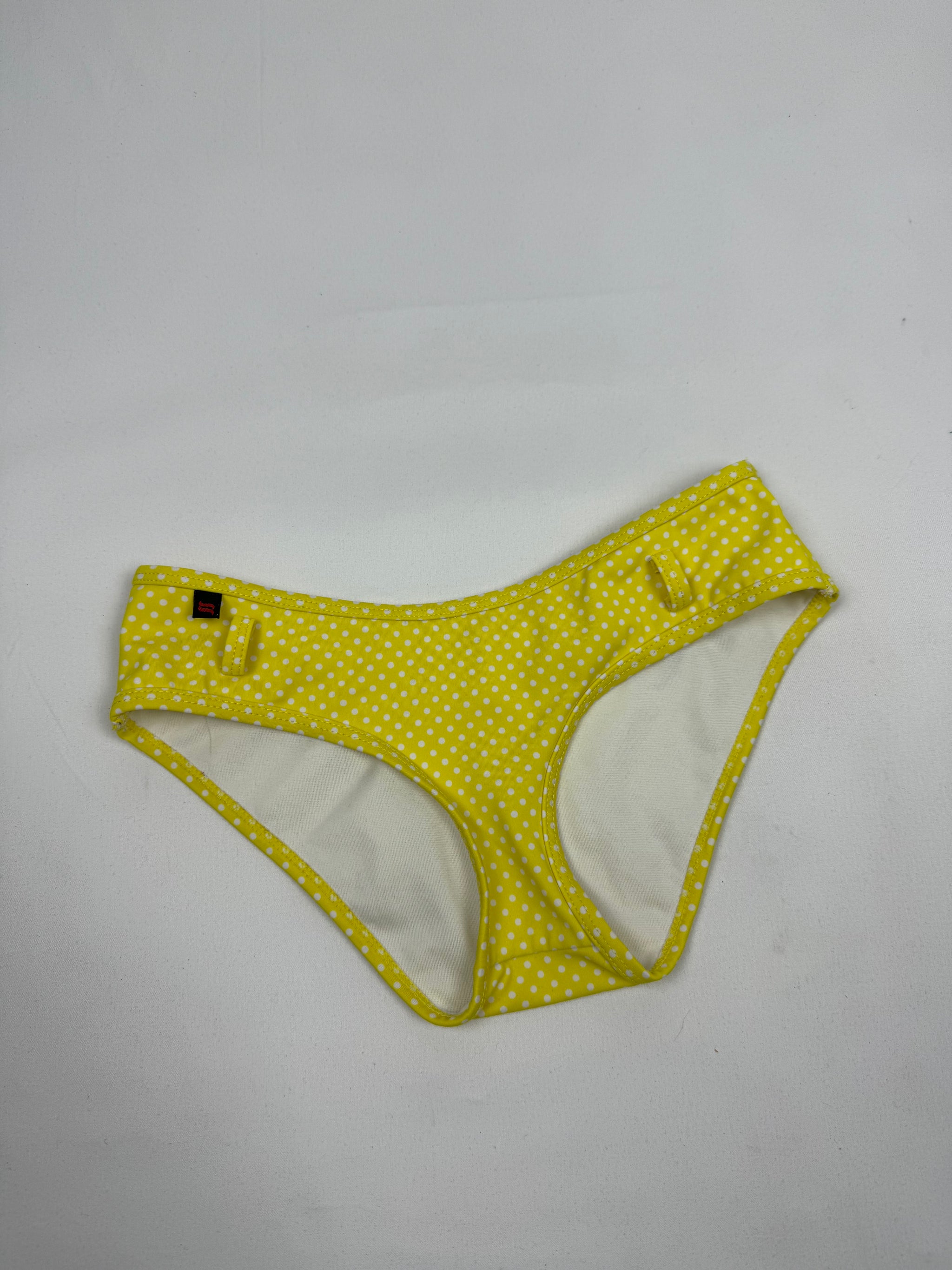 Yellow polka dots shorty bikini bottom (XS)