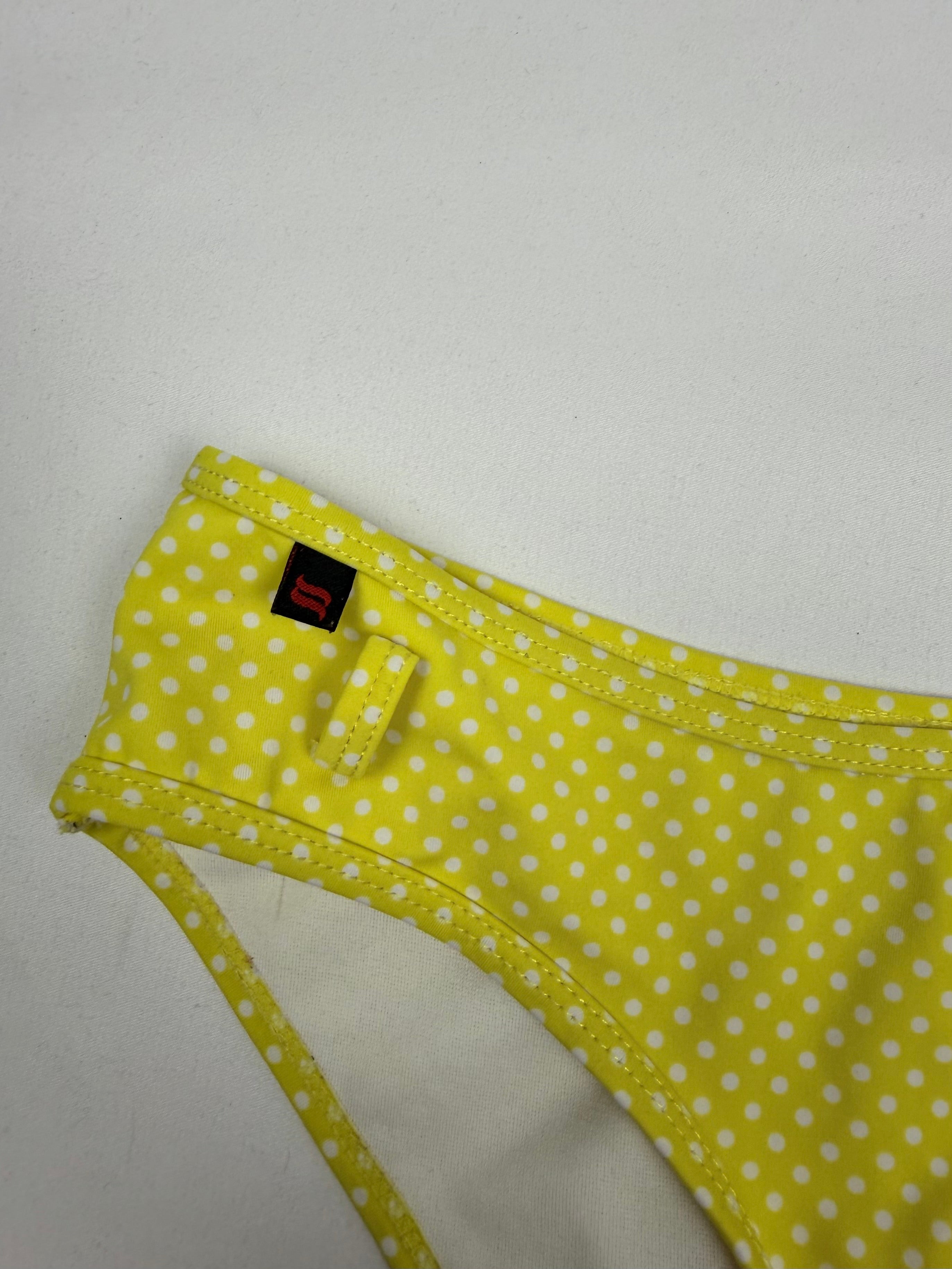 Yellow polka dots shorty bikini bottom (XS)