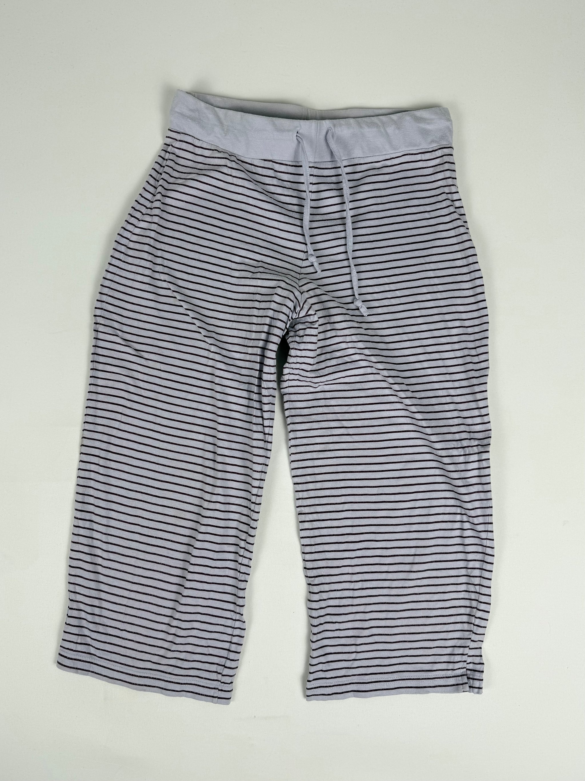 Lilac striped cotton capri pants (M)