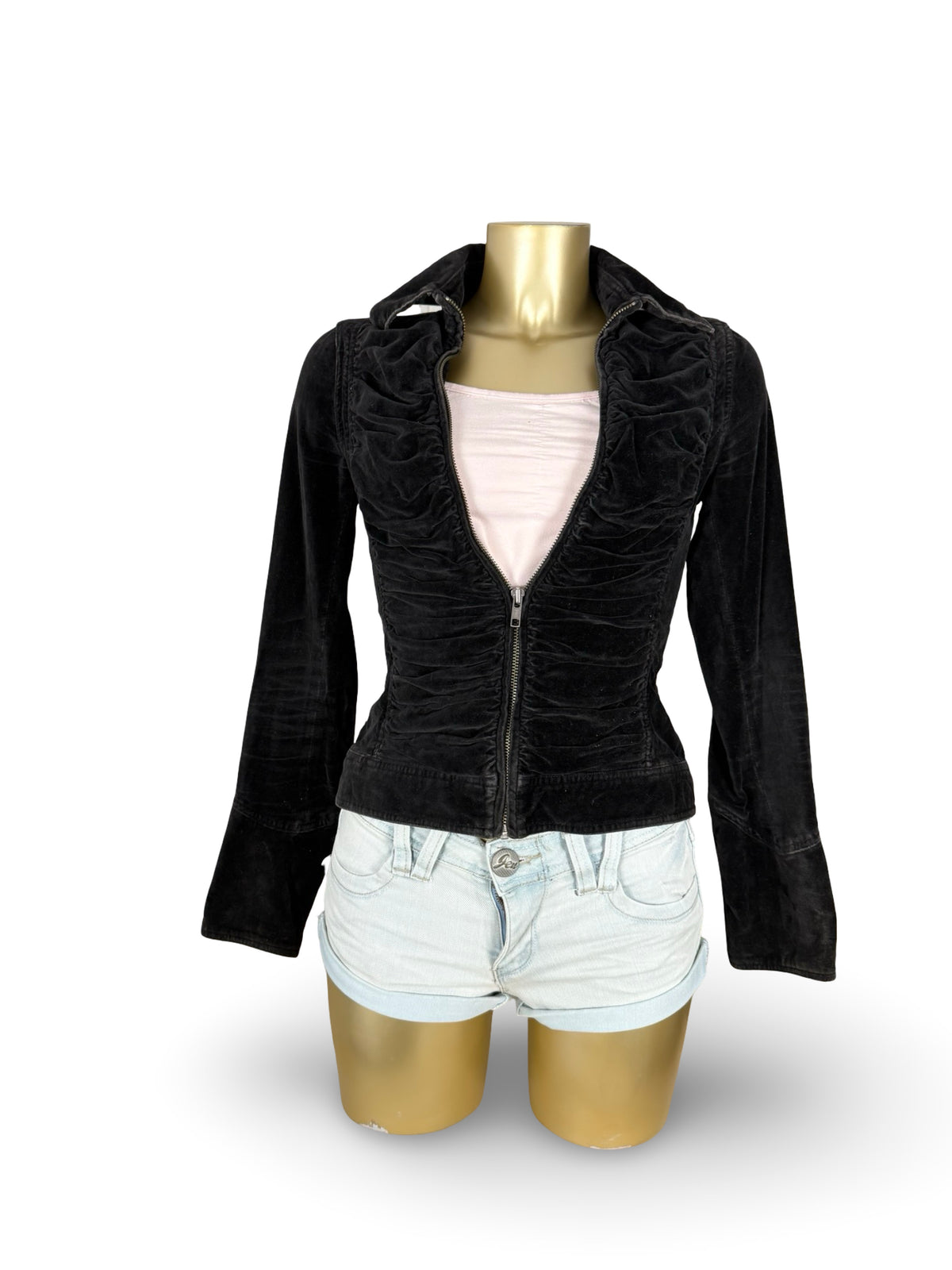 Blazer de bureau noir zippé (M)