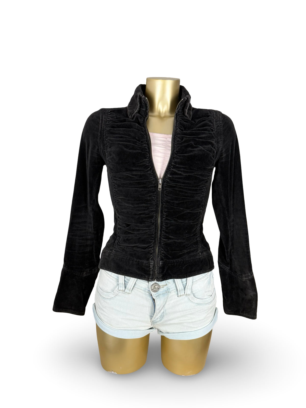 Blazer de bureau noir zippé (M)