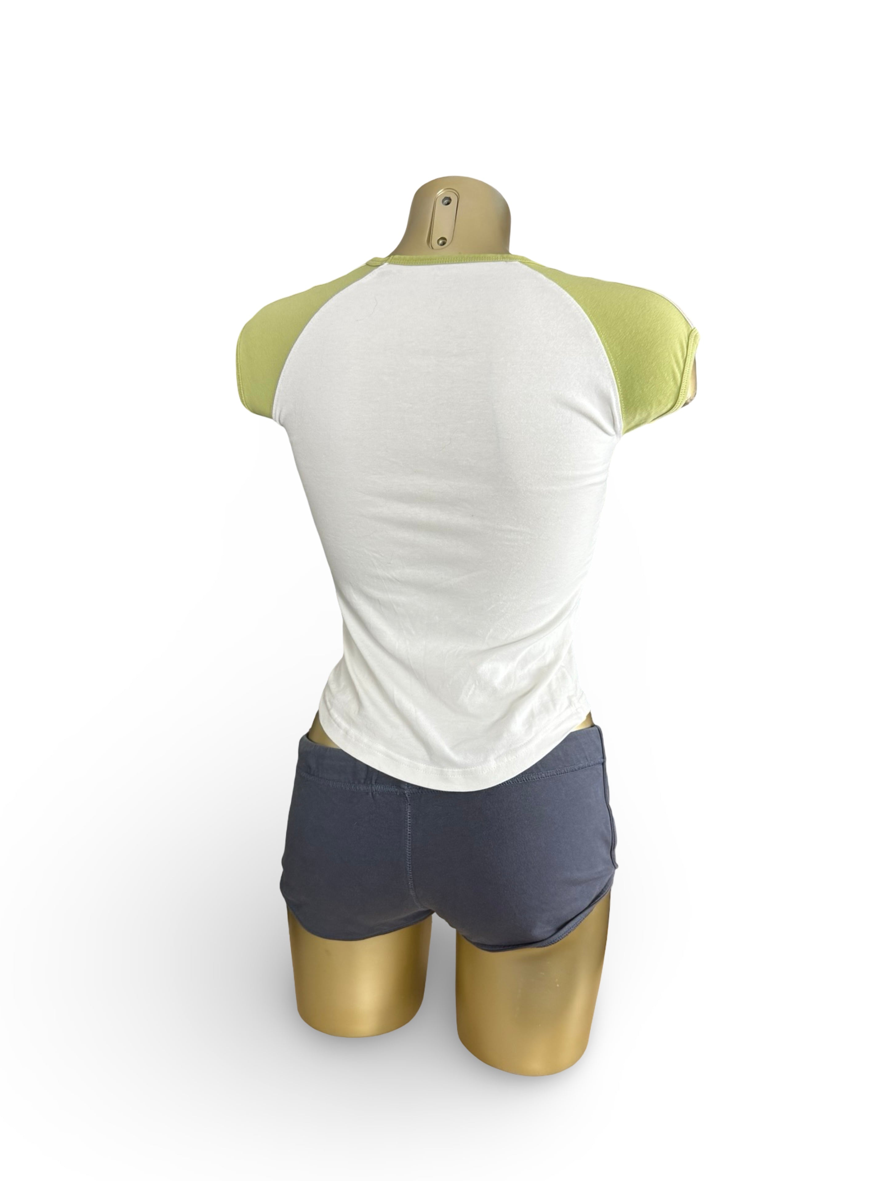 Khaki bicolor 100% cotton tee (XS)