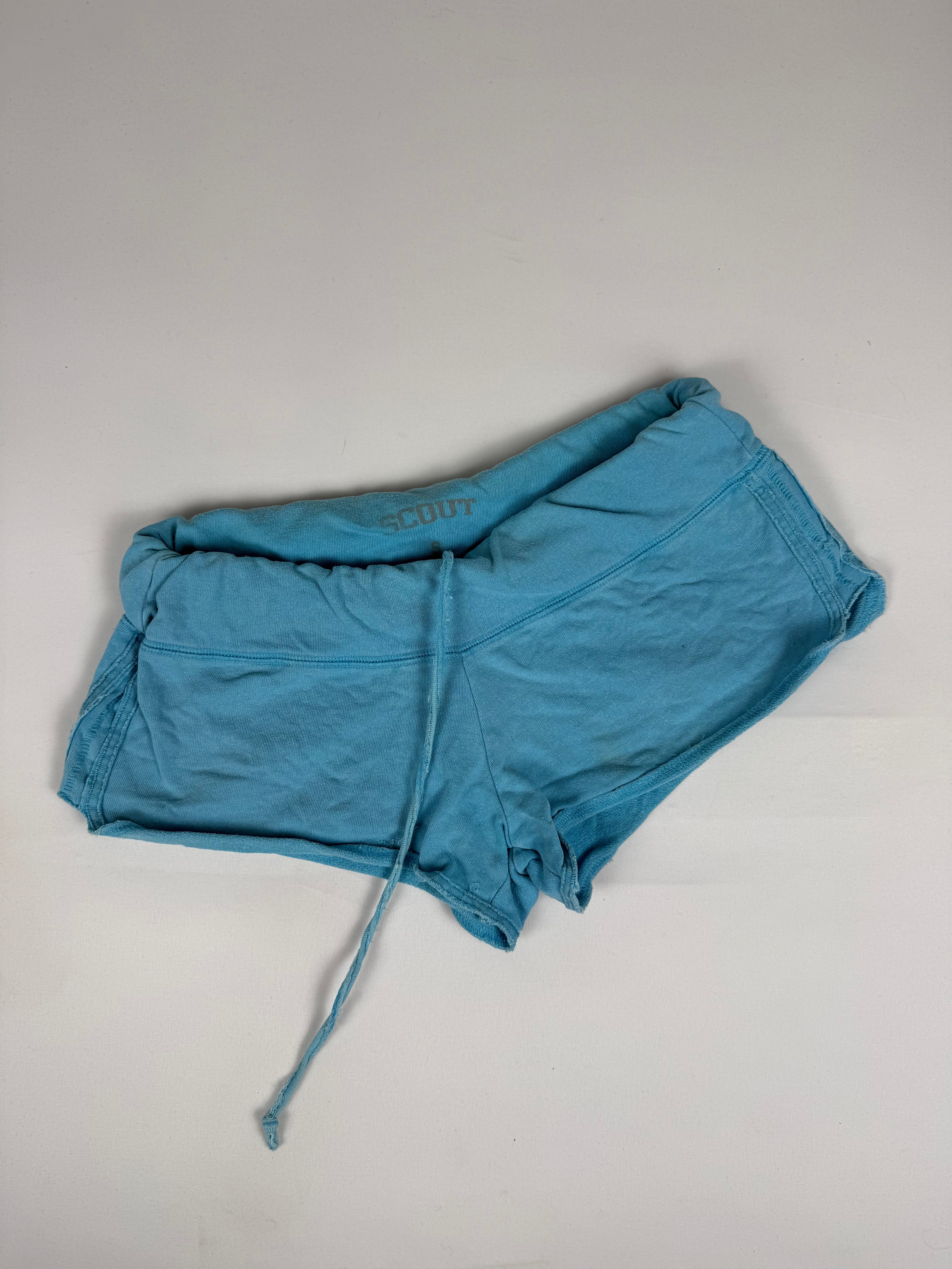 Blue cotton low rise mini short (S)