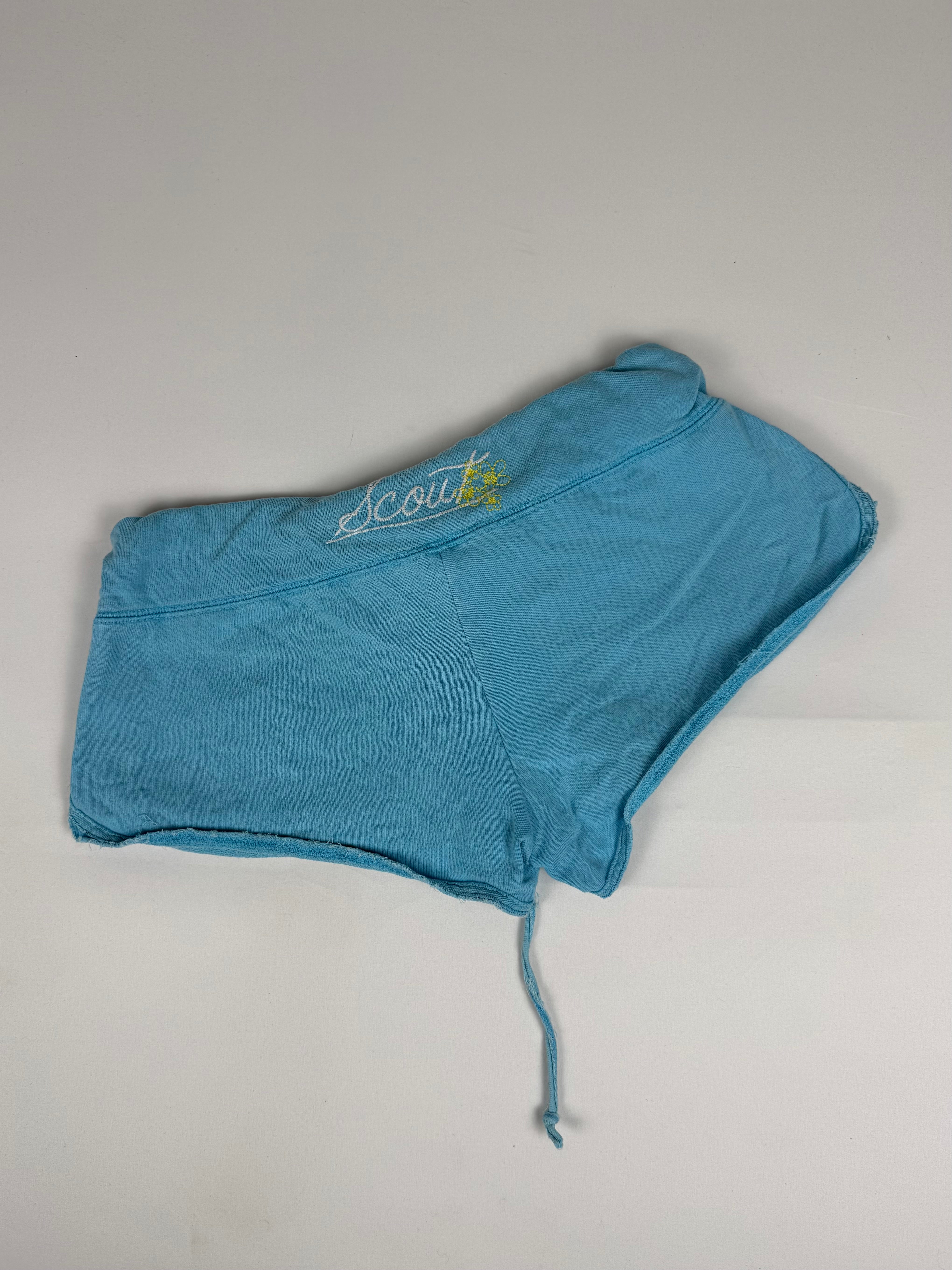 Blue cotton low rise mini short (S)