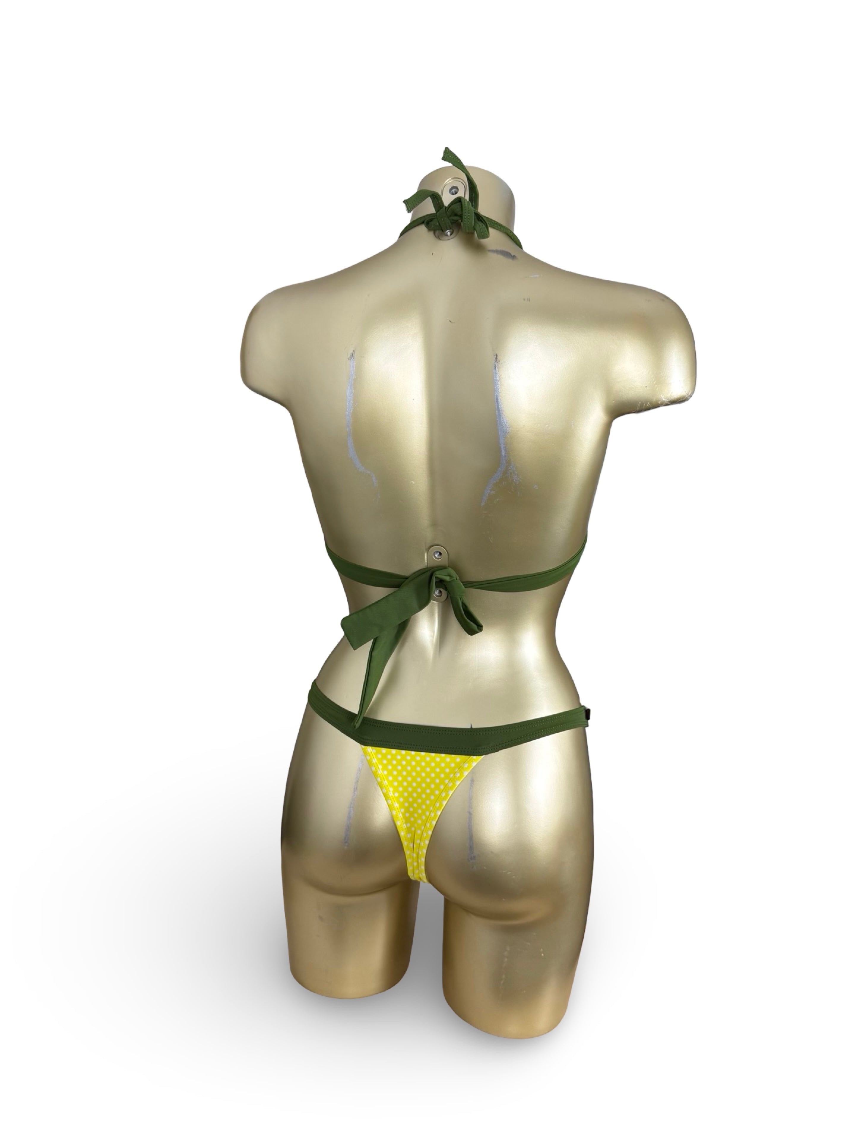 Yellow polka dots thong bikini set (XS/S)