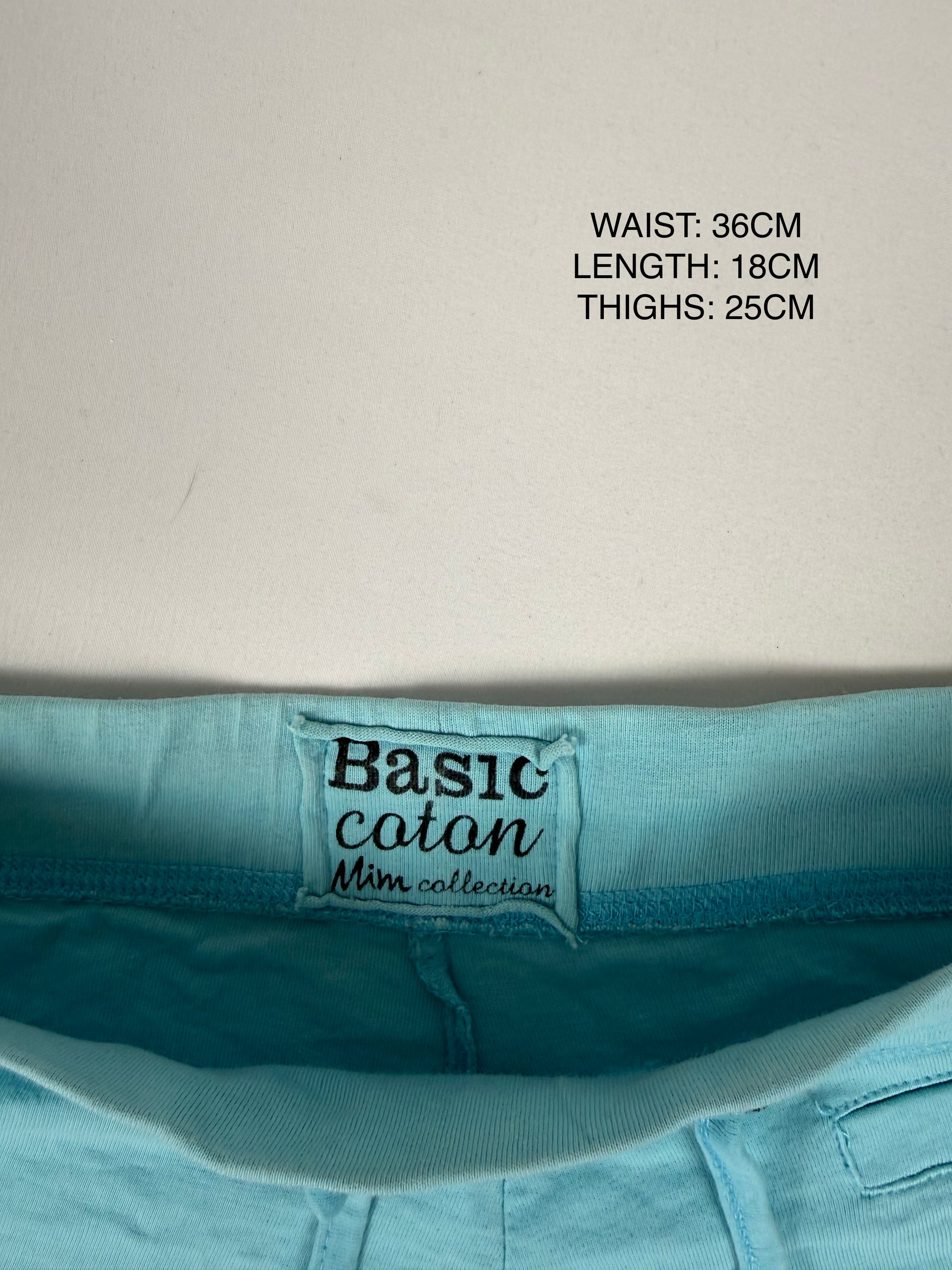 Blue cotton low rise mini short (S)