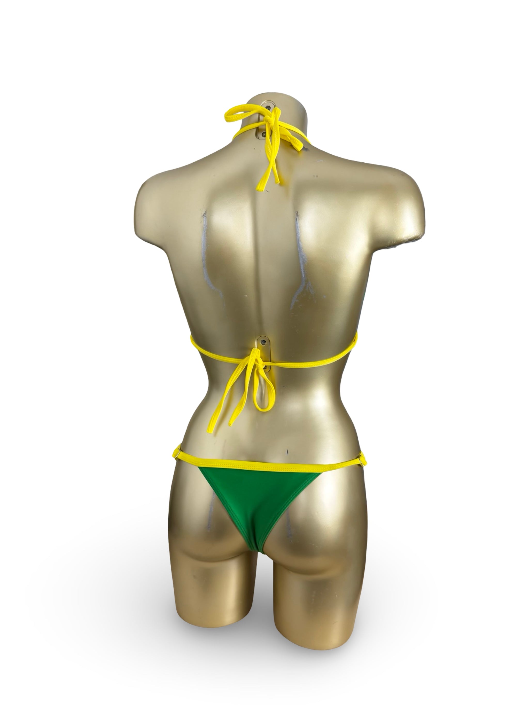 Green Brazil low rise thong bikini set (M)