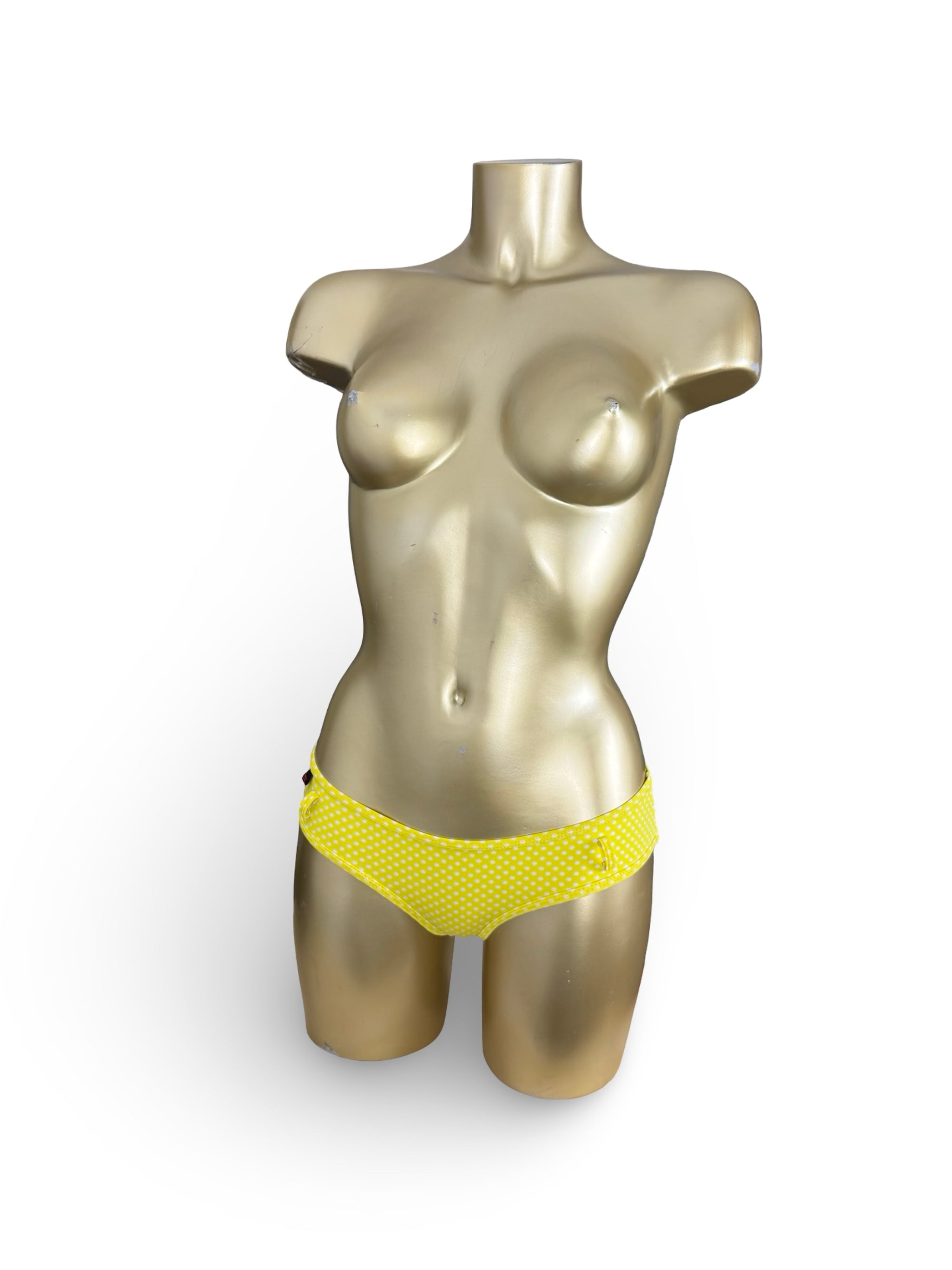 Yellow polka dots shorty bikini bottom (XS)