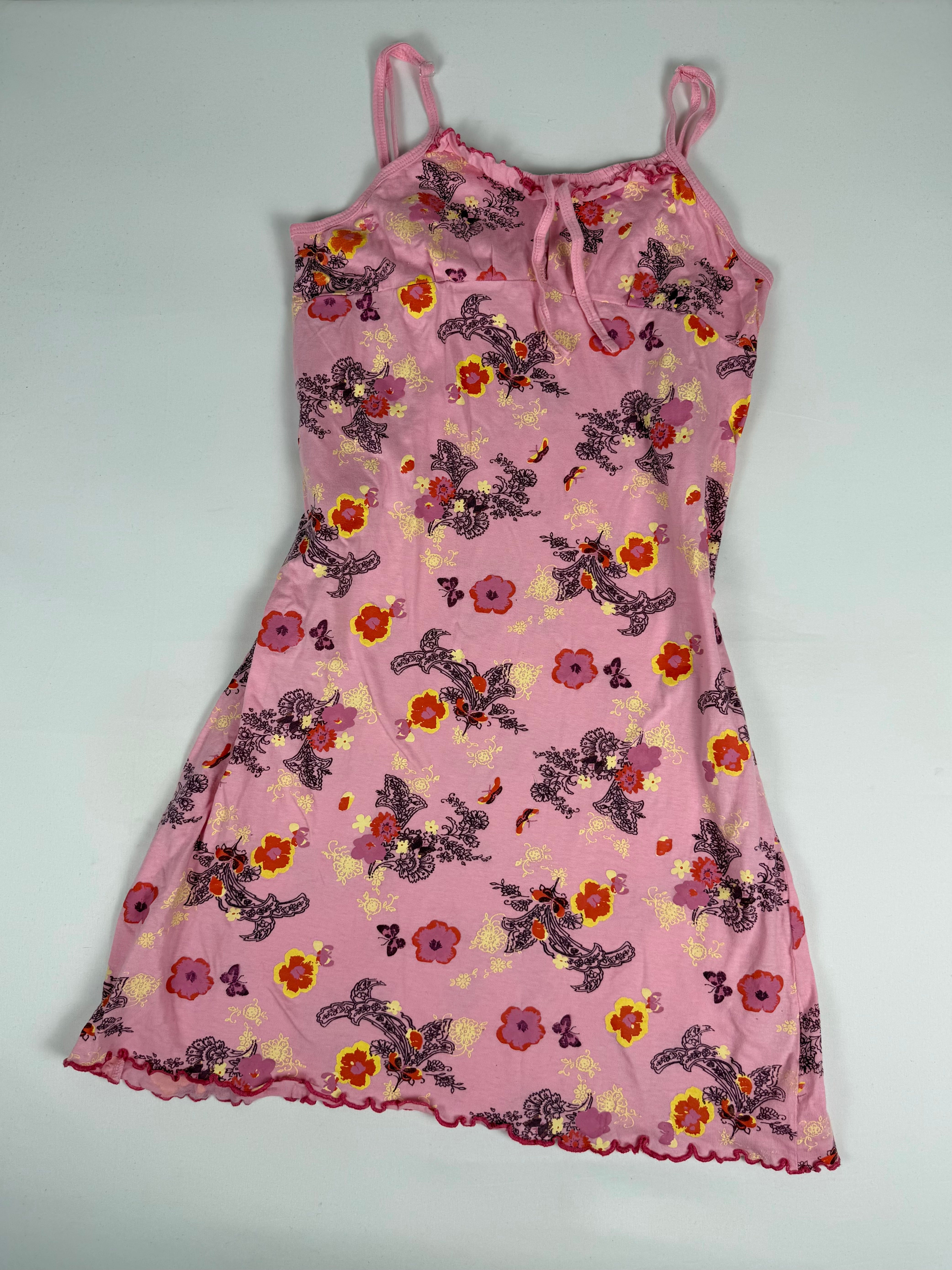 Baby pink graphic cotton dress (L)