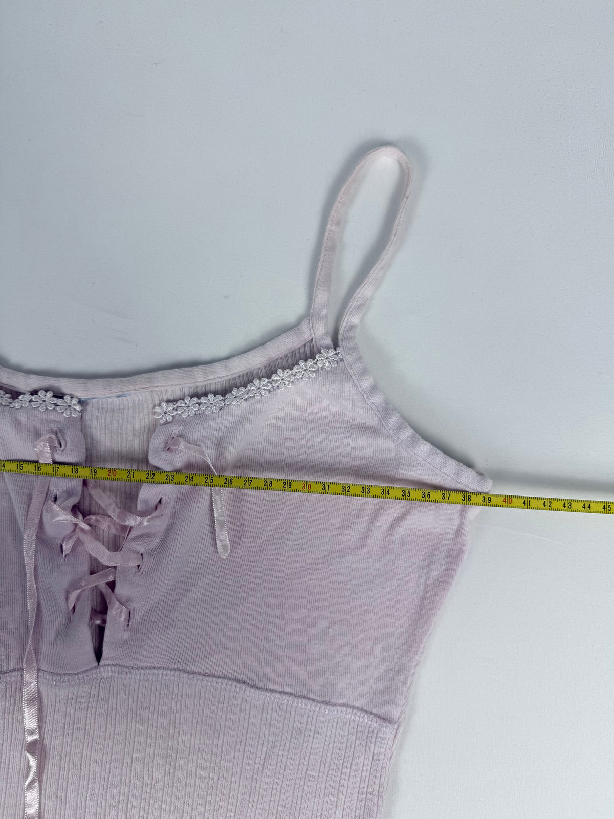 Baby pink ribbed tight fit babydoll mini dress (M)