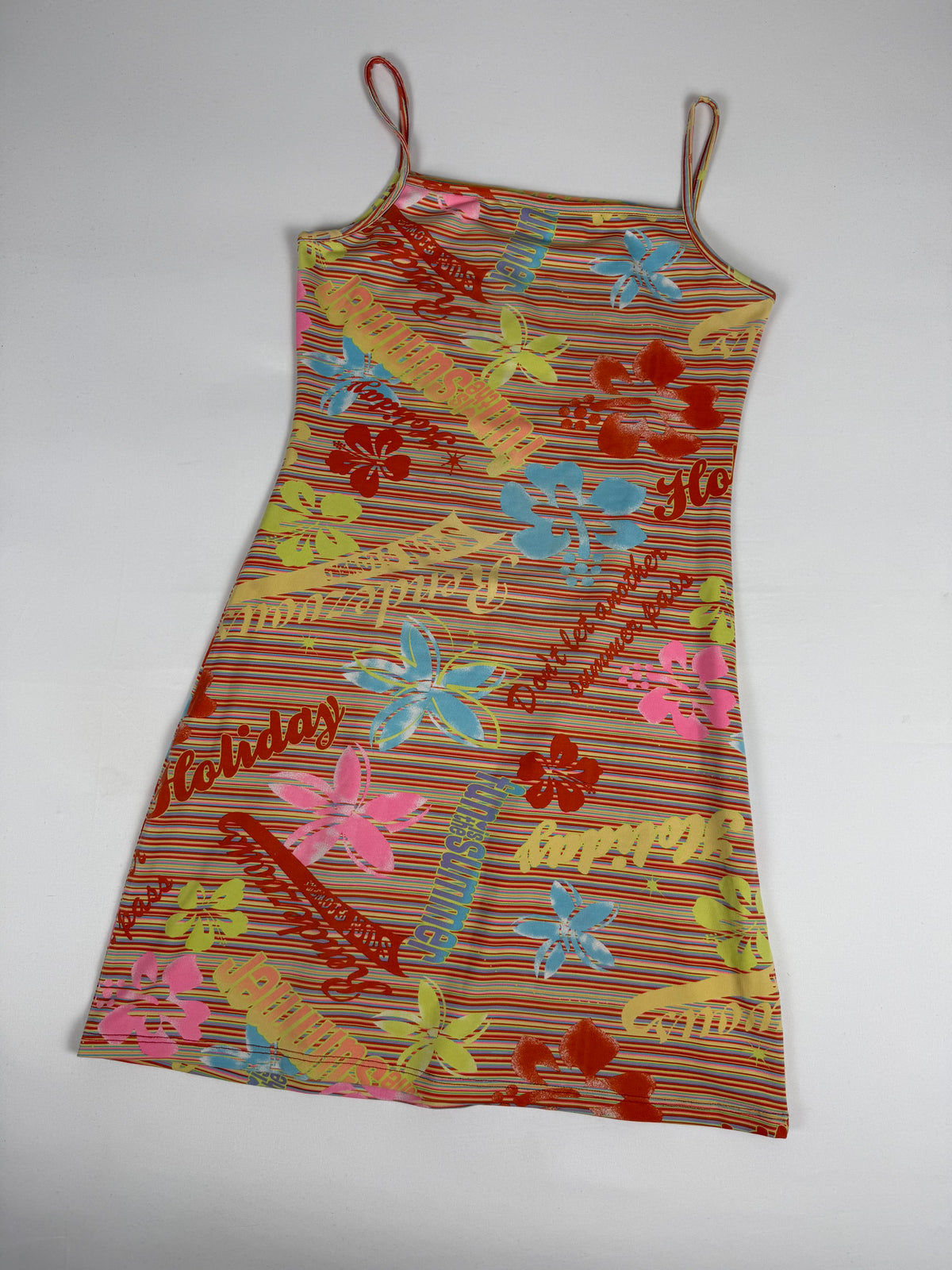 Multicolor graphic lycra mini dress (M)