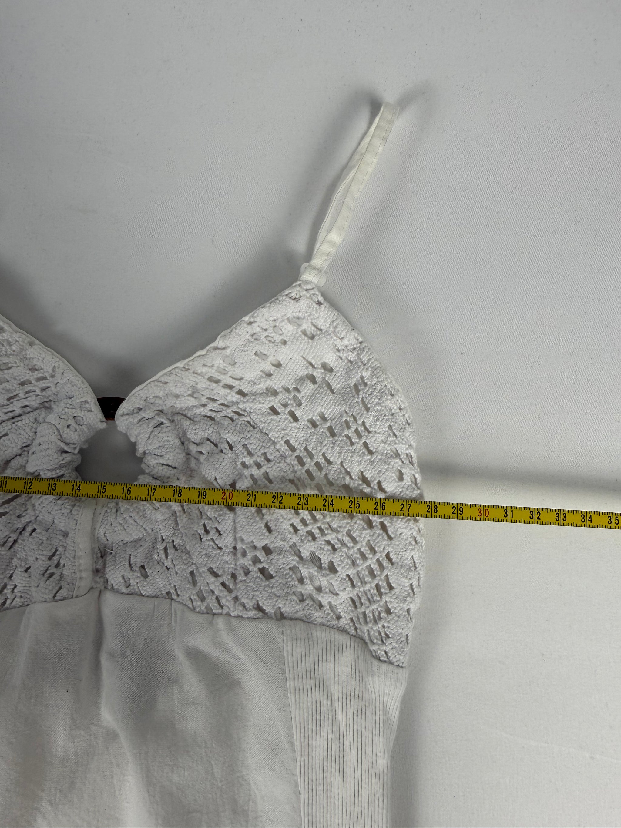 White 100% cotton pleated dress (XS)