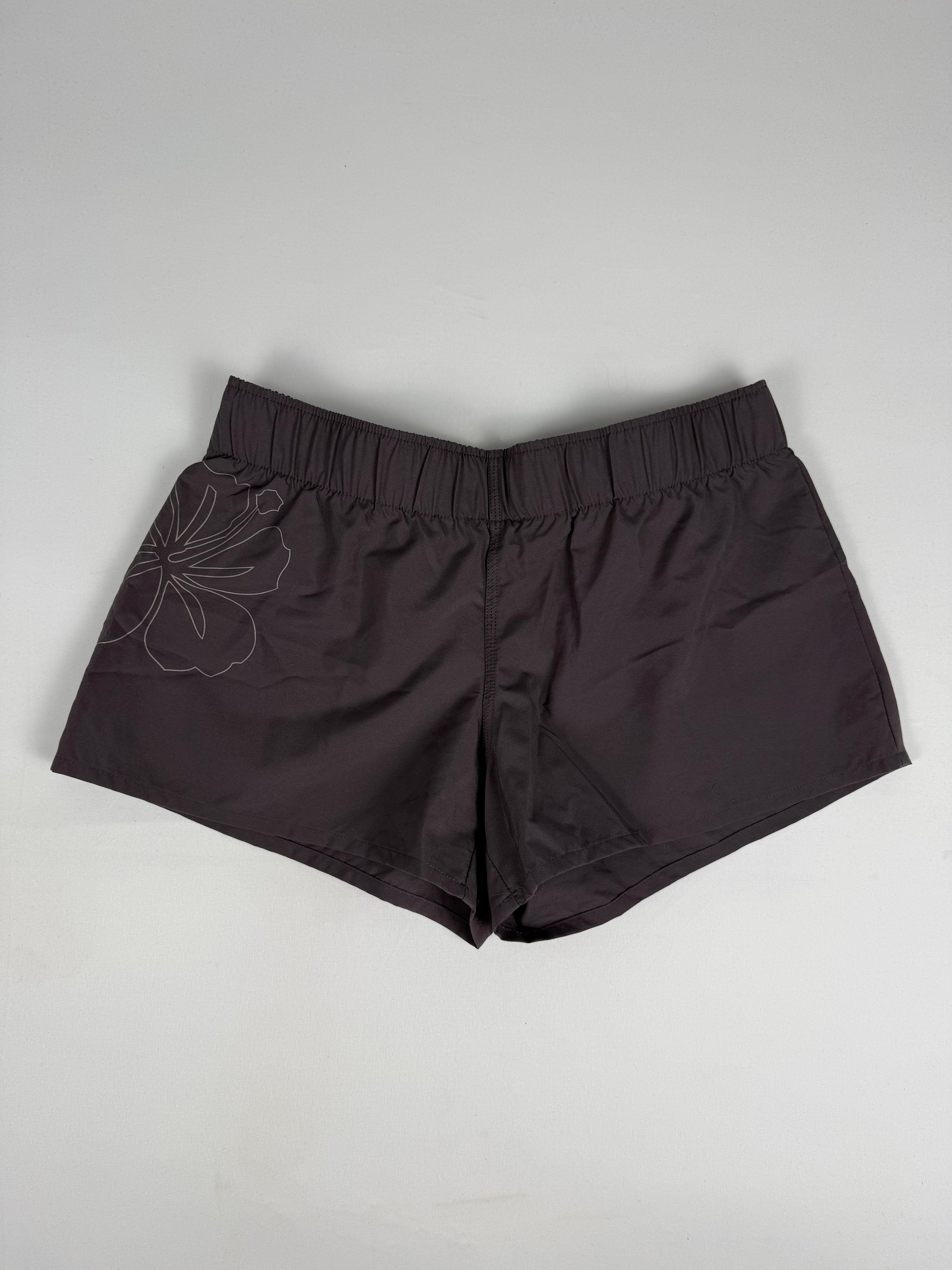 Brown beachwear low rise mini short (XL)