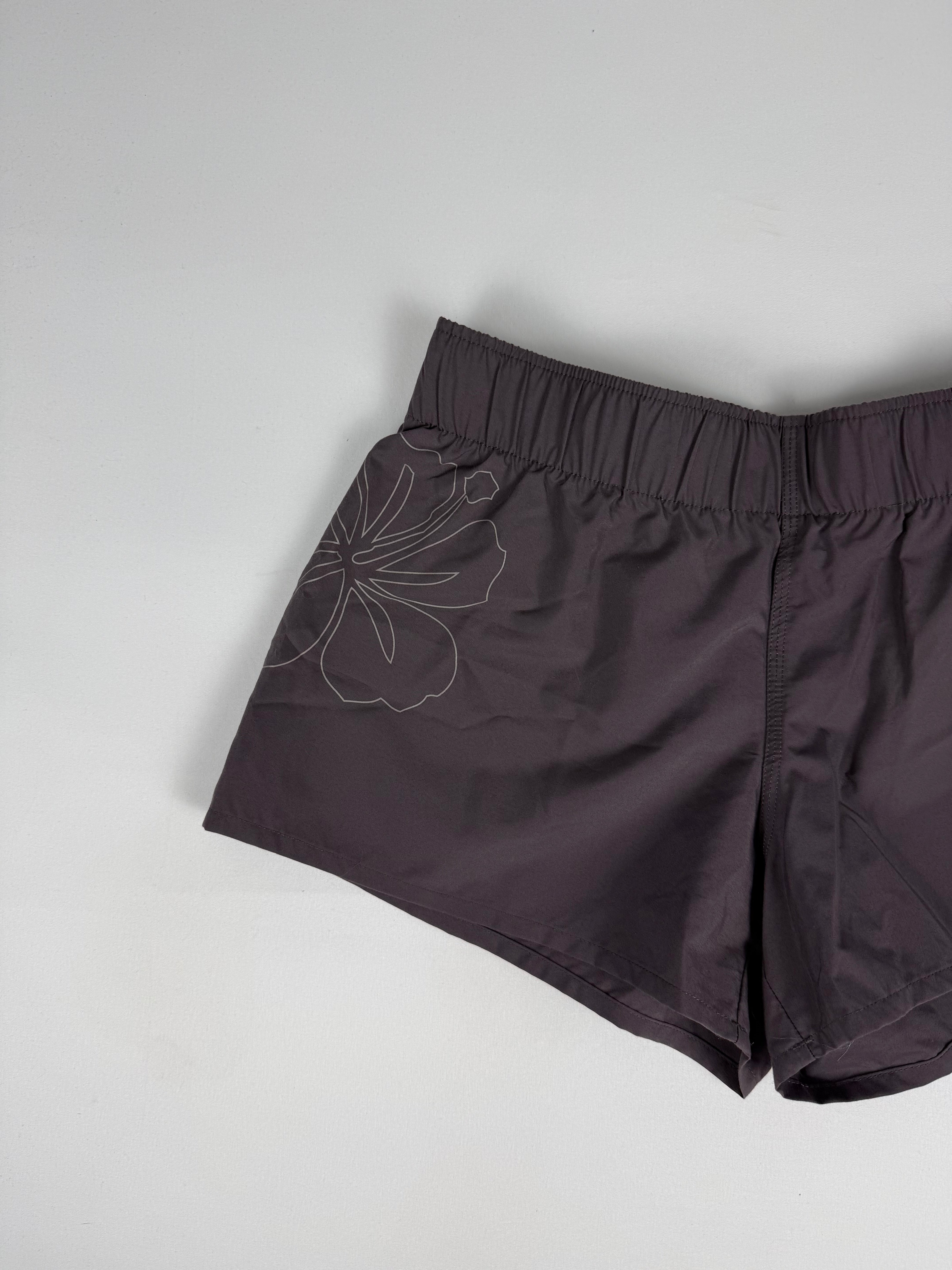 Brown beachwear low rise mini short (XL)