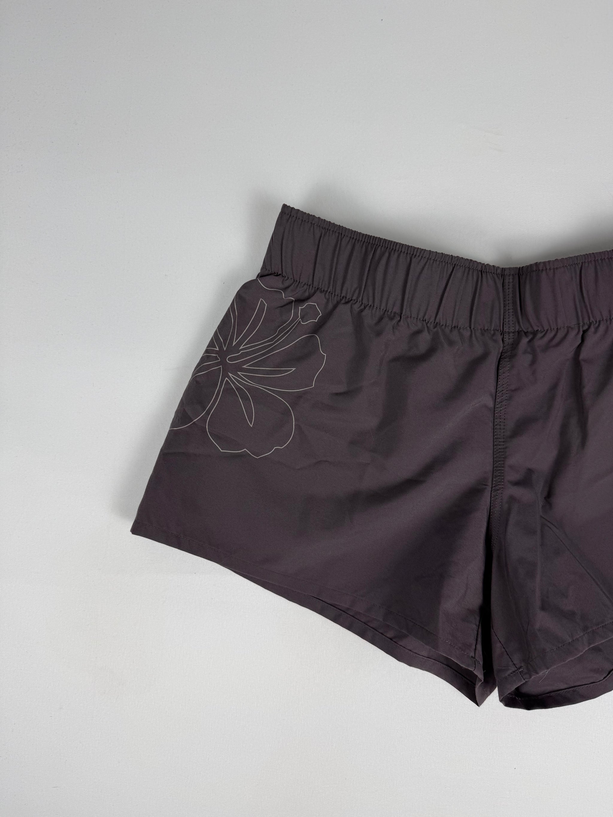 Brown beachwear low rise mini short (XL)